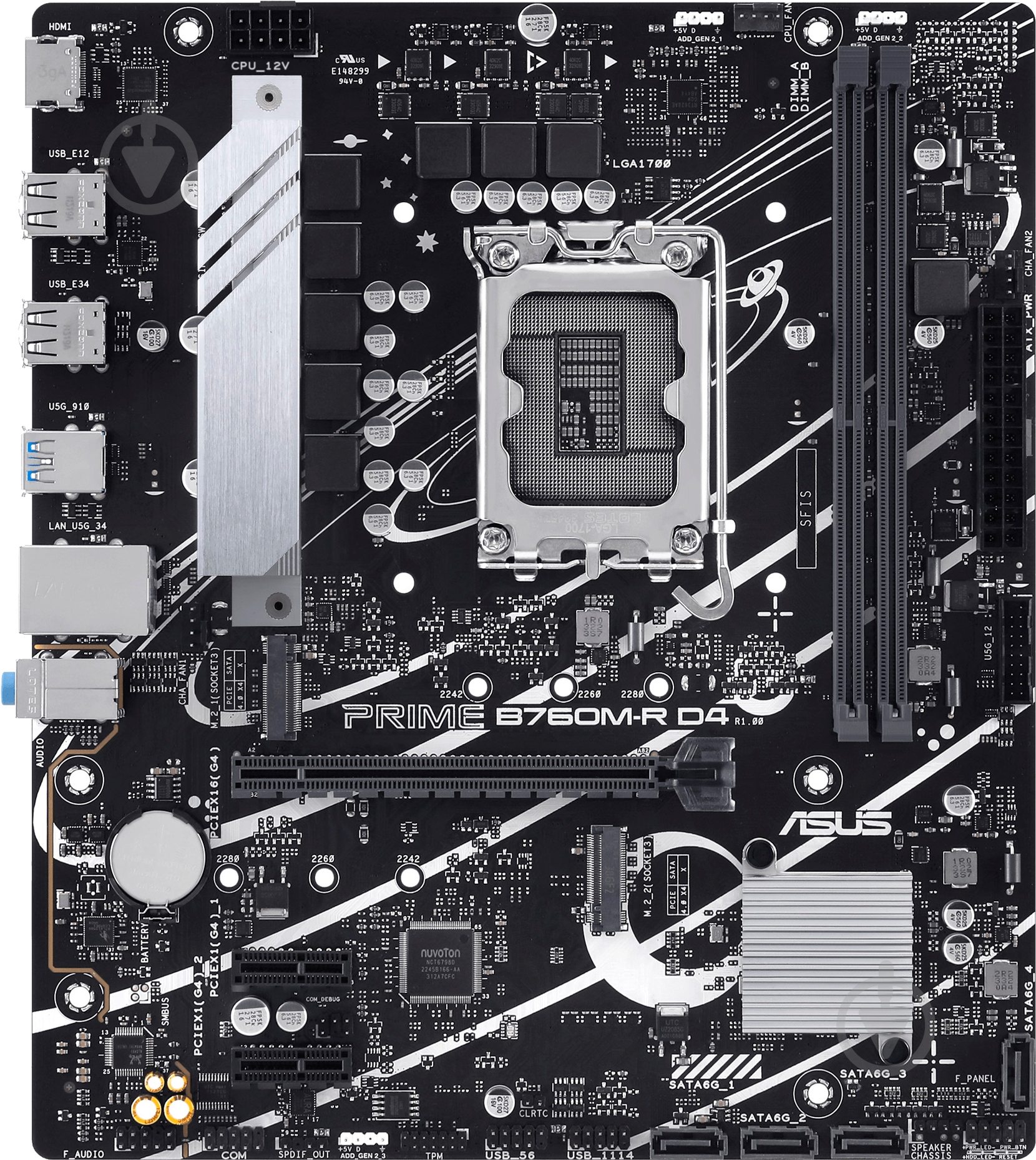 Материнская плата Asus 90MB1HA0-M0EAY0 (Socket 1700, Intel B760, micro ATX) - фото 1 Материнская плата Asus 90MB1HA0-M0EAY0 (Socket 1700, Intel B760, micro ATX) - фото 1