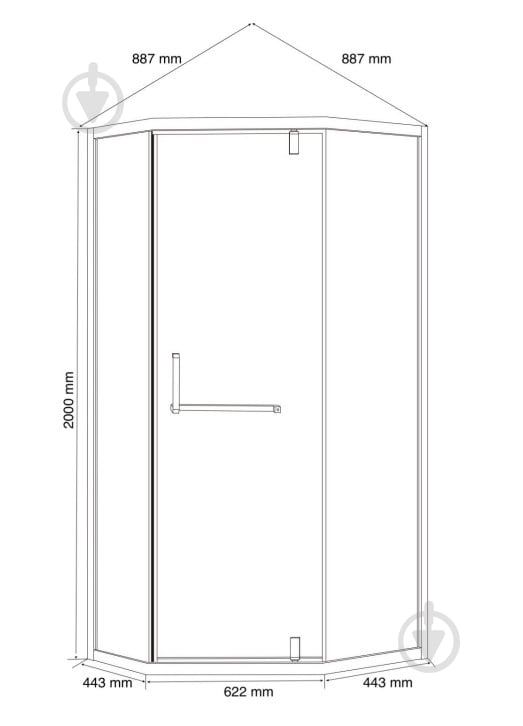 Душове огородження ScandiSPA NARVIK 90x90x200 сірий нікель - фото 4
