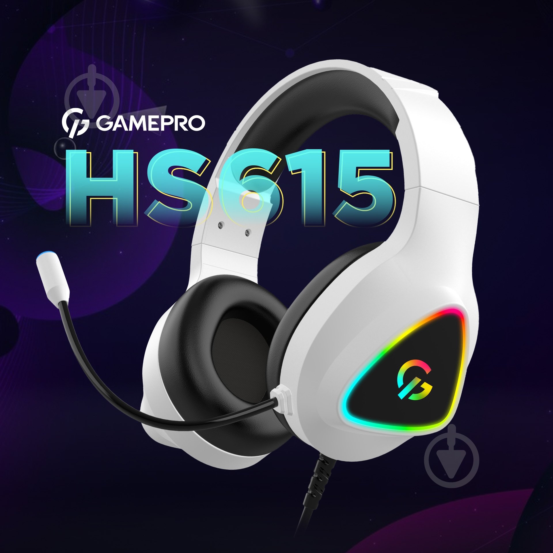 Гарнітура ігрова GamePro HS615 RGB white (HS615) - фото 7