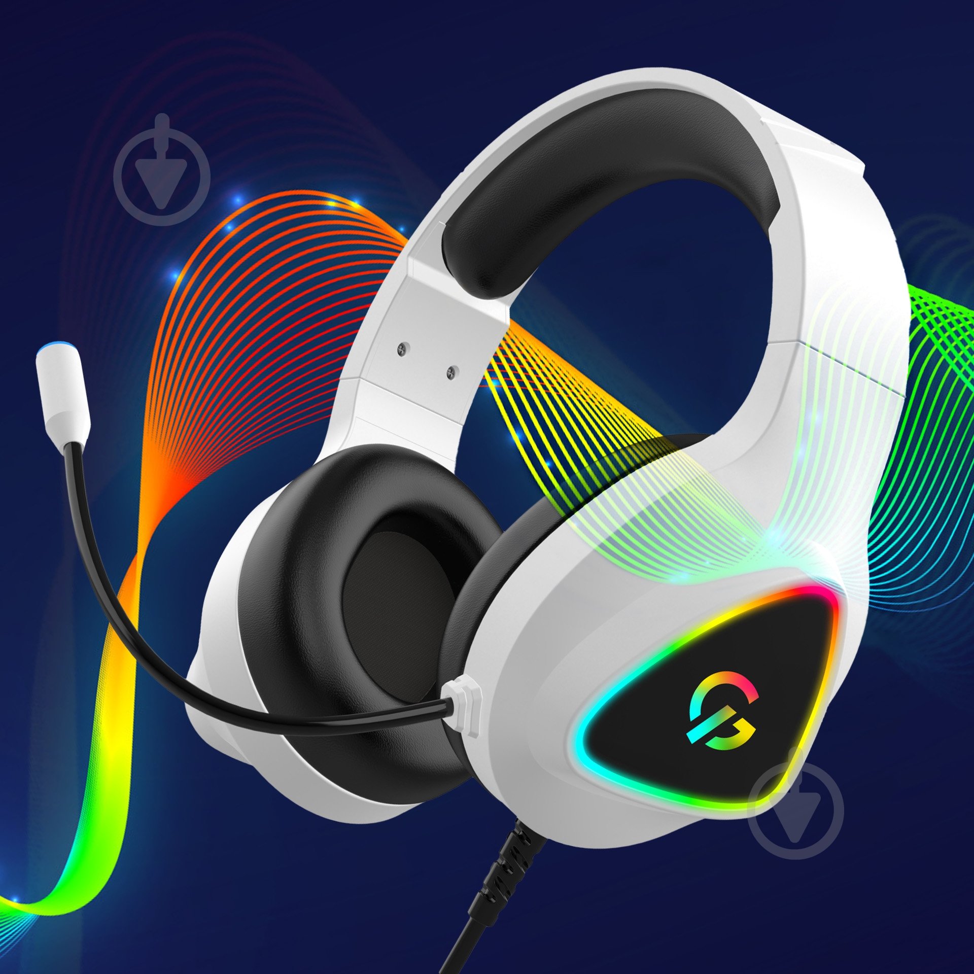 Гарнітура ігрова GamePro HS615 RGB white (HS615) - фото 8