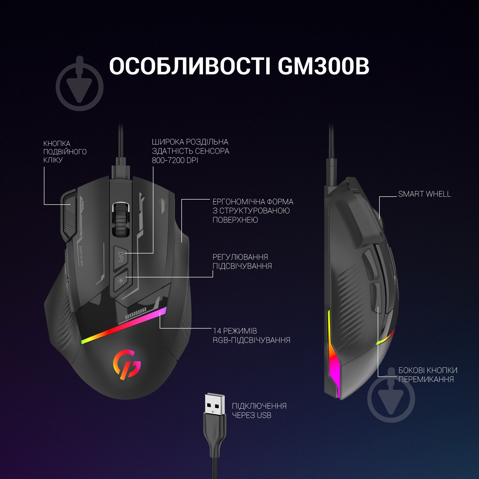 Мышка GamePro black (GM300B) - фото 11