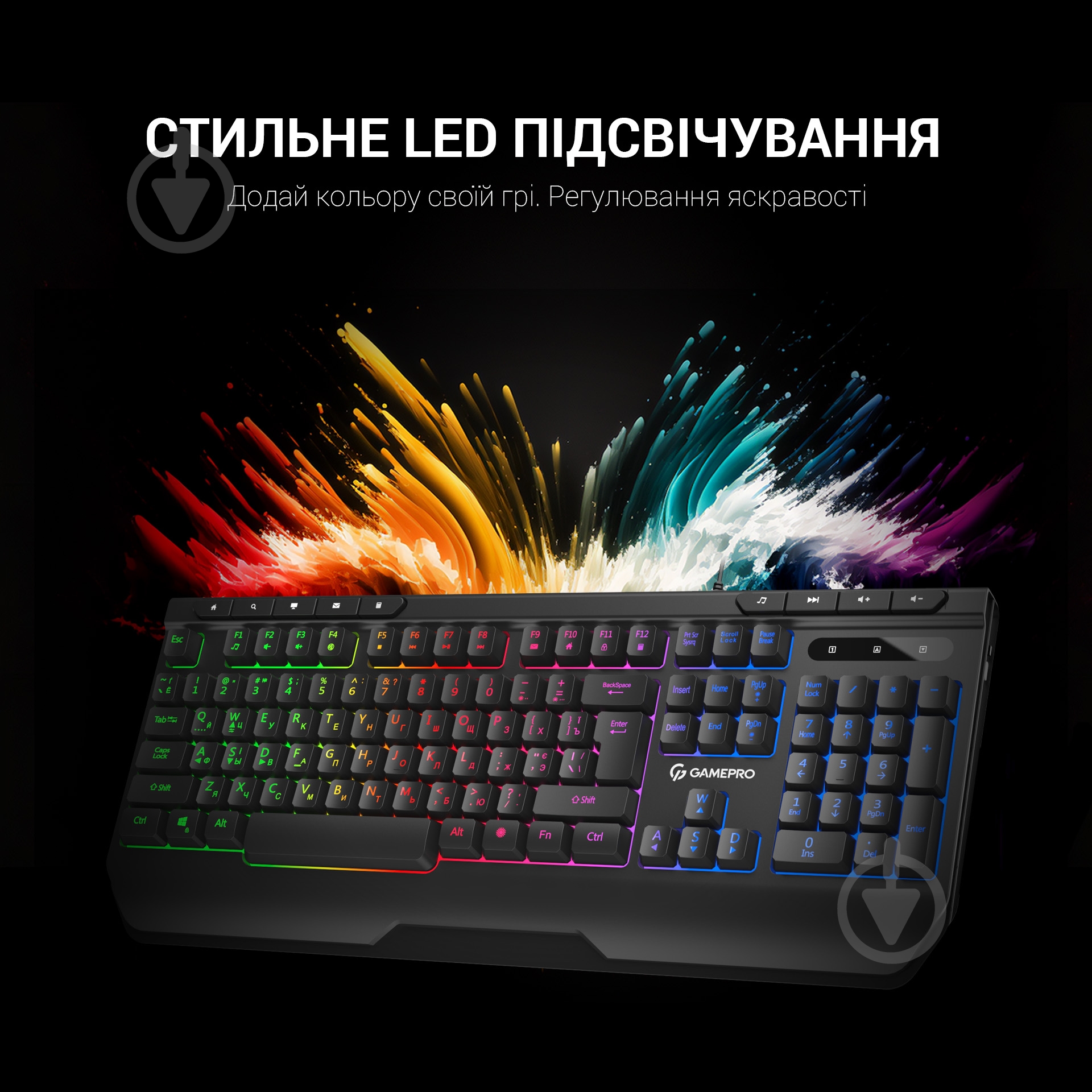 Клавіатура ігрова GamePro GK550 USB (GK550) black - фото 6