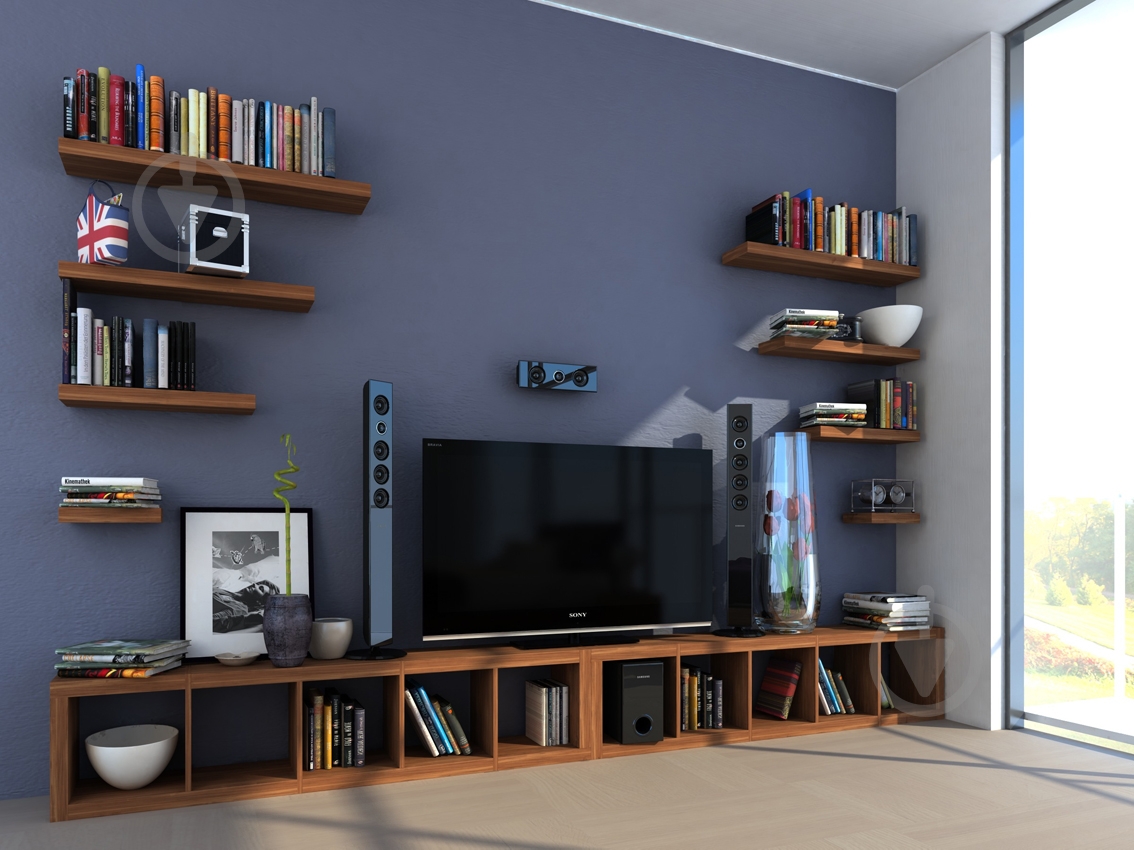 Полка Inteo Лайн в гостинную 800x800x50 мм орех - фото 3 Полка Inteo Лайн в гостинную 800x800x50 мм орех - фото 3