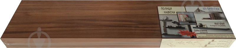 Полка Inteo Лайн в гостинную 800x800x50 мм орех - фото 1 Полка Inteo Лайн в гостинную 800x800x50 мм орех - фото 1