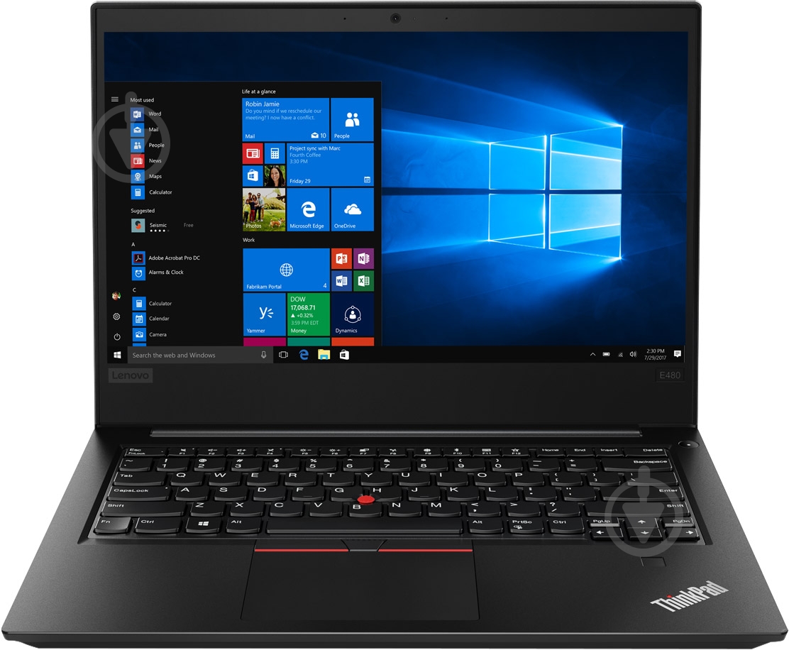 Ноутбук Lenovo ThinkPad E480 14" (20KN005CRT) black - фото 1