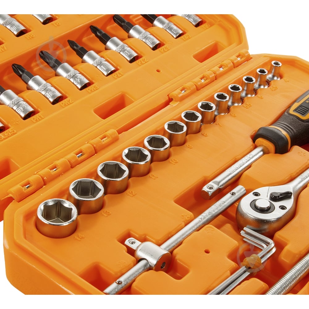 Набор головок и бит с трещоткой INGCO 1/4" 46 шт. HKTS14462 - фото 5 Набор головок и бит с трещоткой INGCO 1/4" 46 шт. HKTS14462 - фото 5