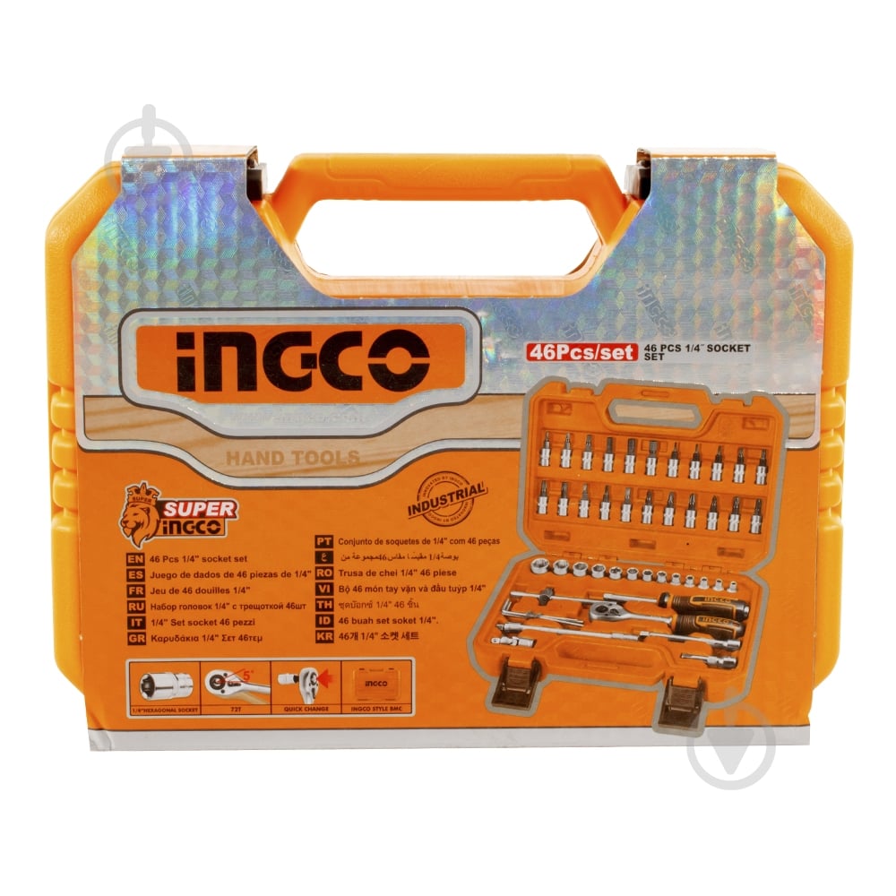 Набор головок и бит с трещоткой INGCO 1/4" 46 шт. HKTS14462 - фото 6 Набор головок и бит с трещоткой INGCO 1/4" 46 шт. HKTS14462 - фото 6