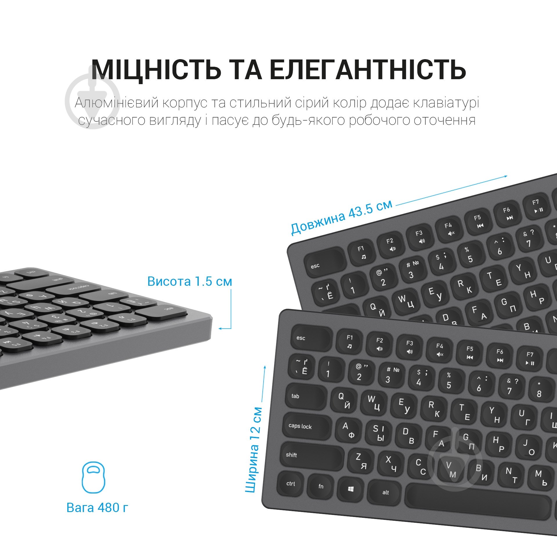 Клавіатура бездротова OfficePro SK1550 Wireless (SK1550B) black - фото 9