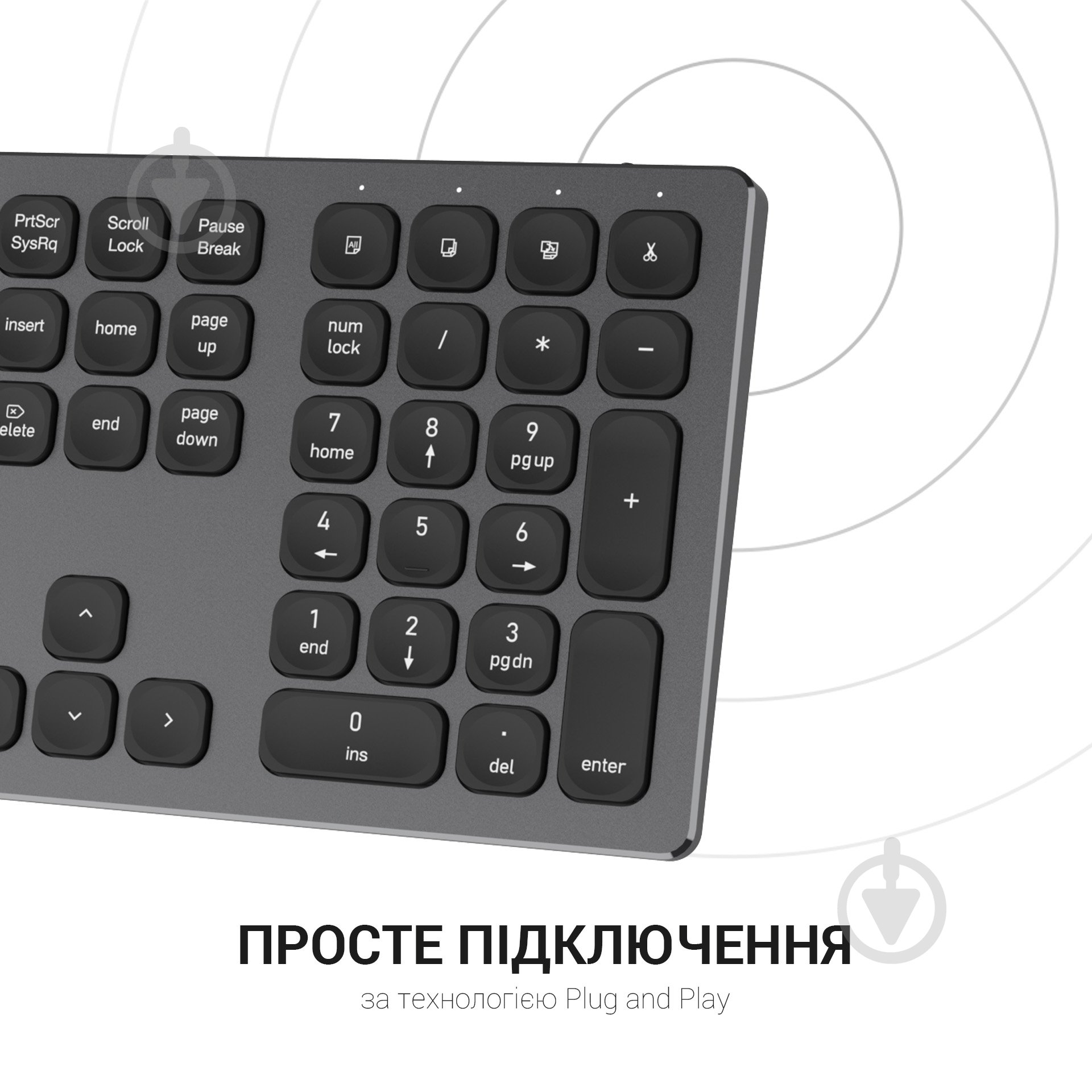 Клавіатура бездротова OfficePro SK1550 Wireless (SK1550B) black - фото 7