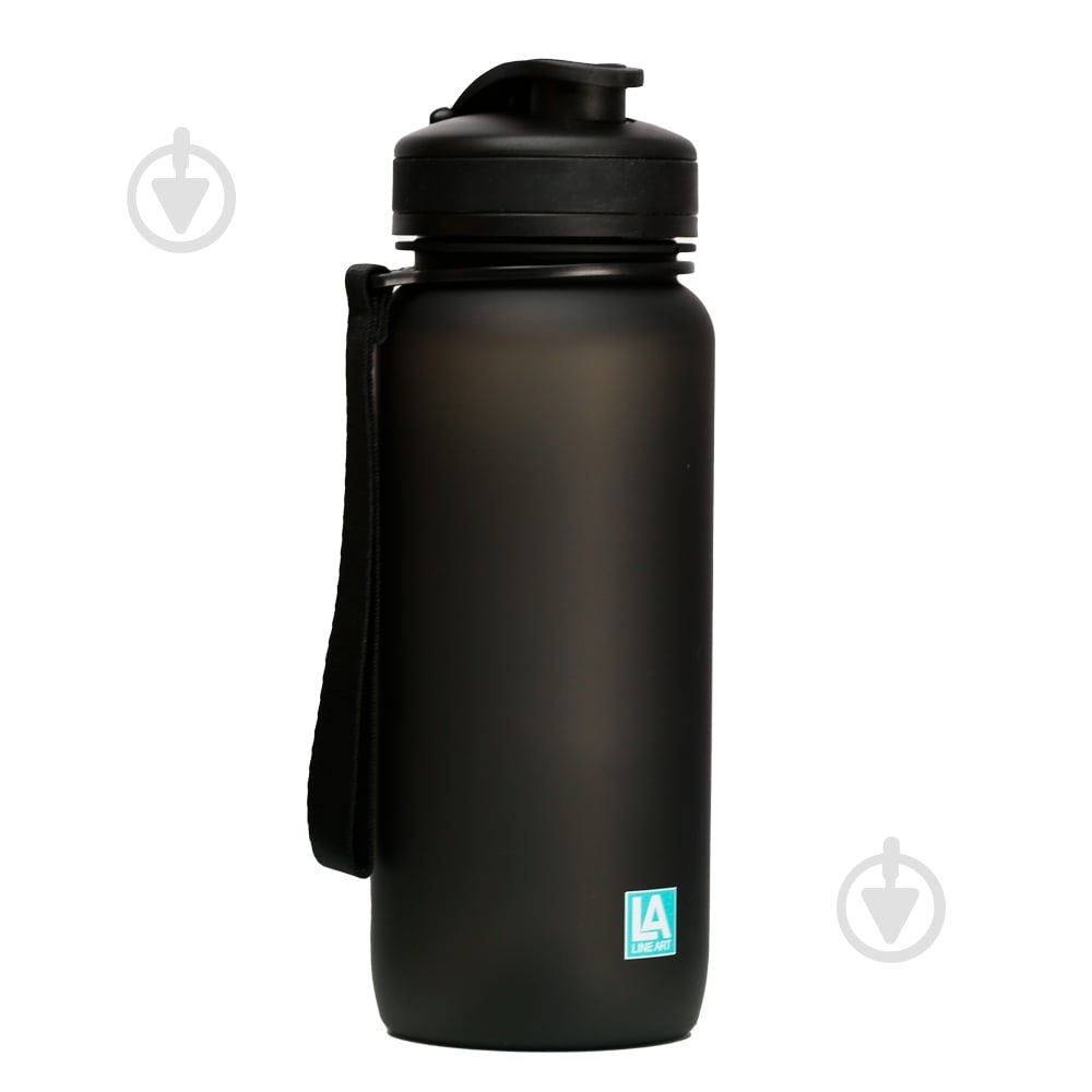 Пляшка для води Line Art Flores 650 мл чорна - фото 1 Пляшка для води Line Art Flores 650 мл чорна - фото 1