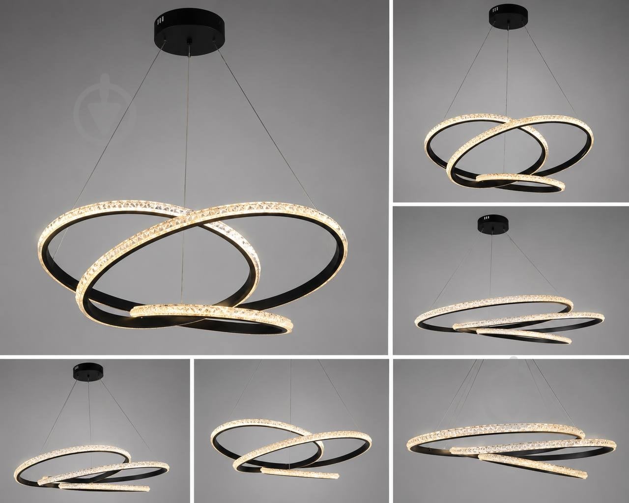 Люстра підвісна Sensio LED ORBIT 1x73 Вт чорний DK6385-500 - фото 2