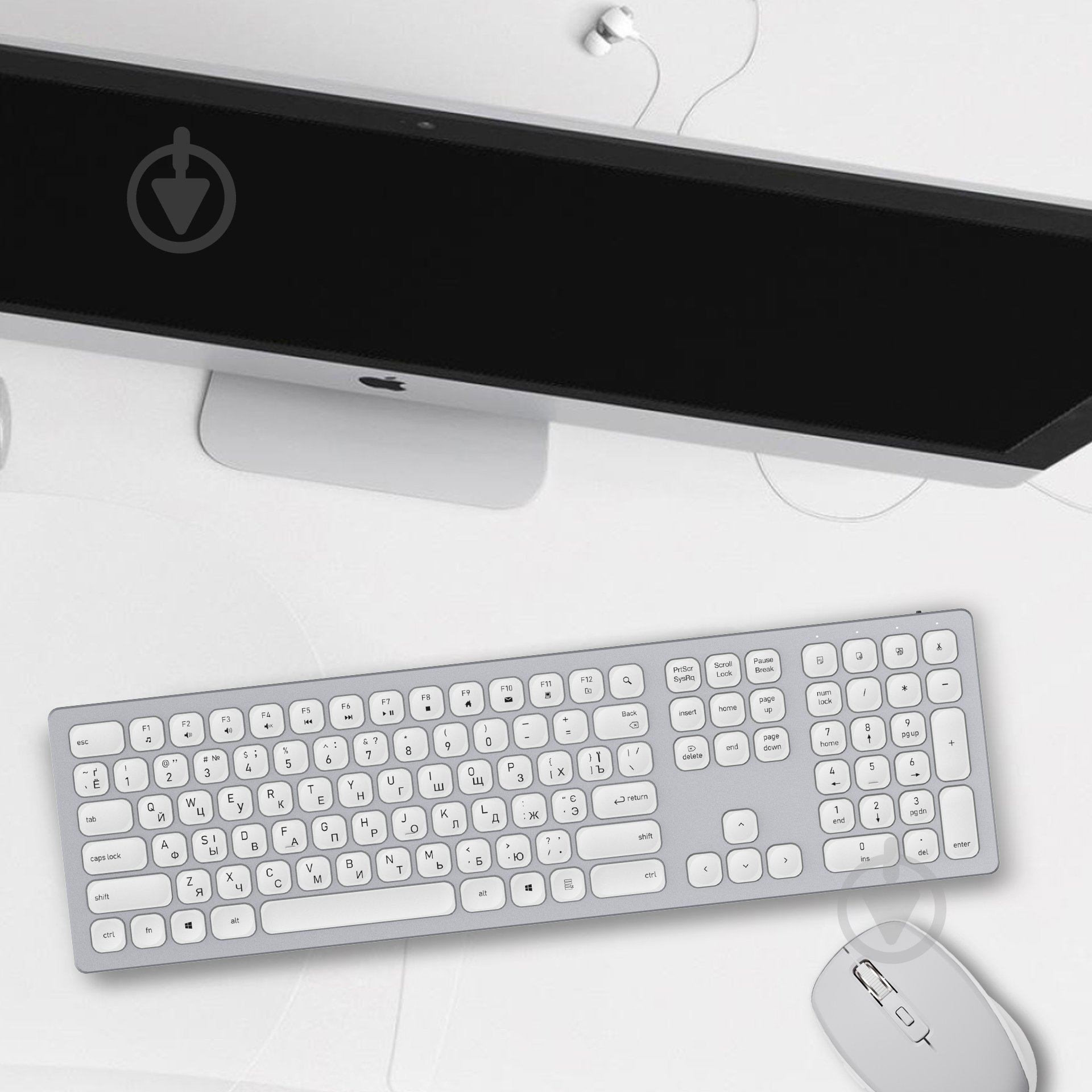 Клавіатура бездротова OfficePro SK1550 Wireless (SK1550W) white - фото 12