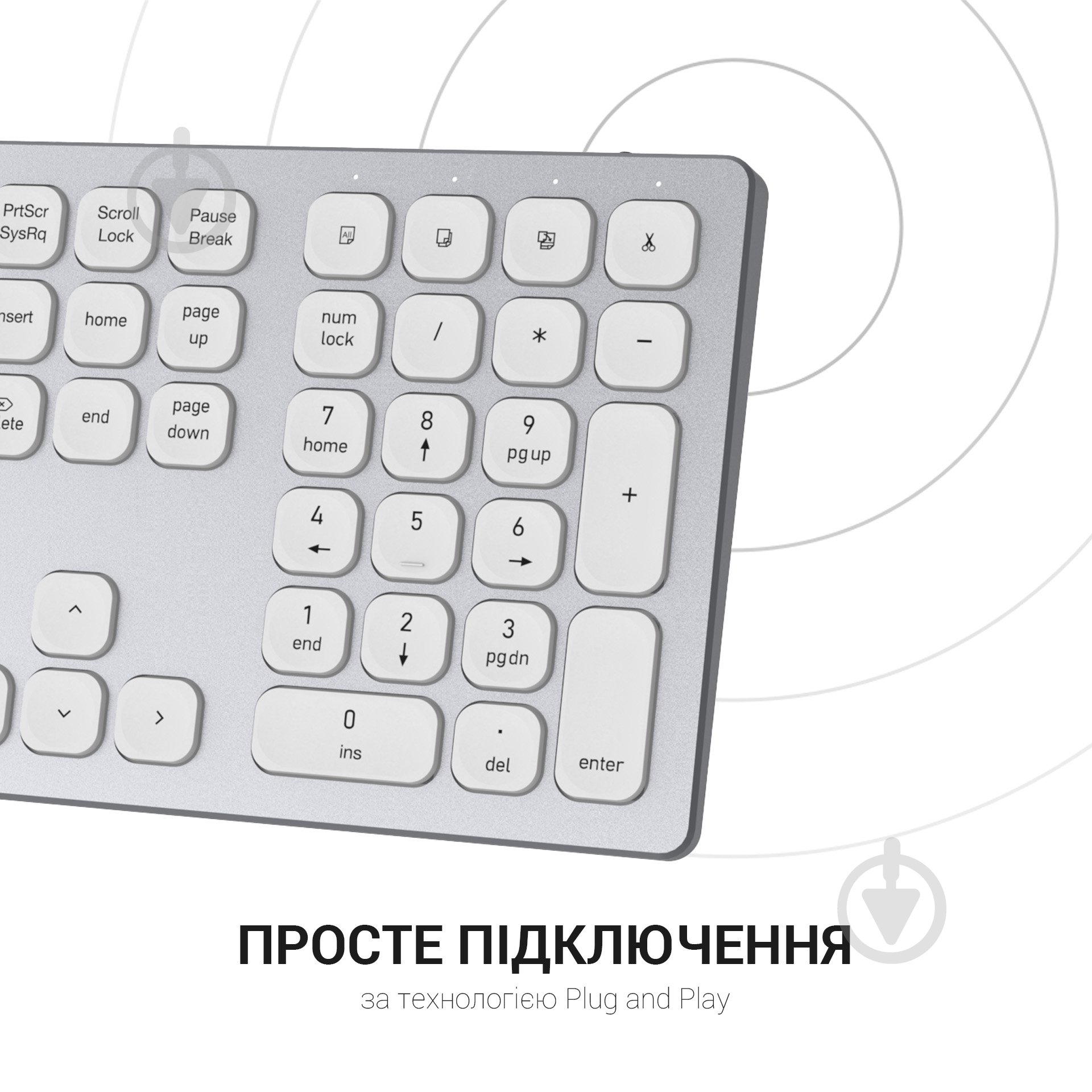 Клавіатура бездротова OfficePro SK1550 Wireless (SK1550W) white - фото 6