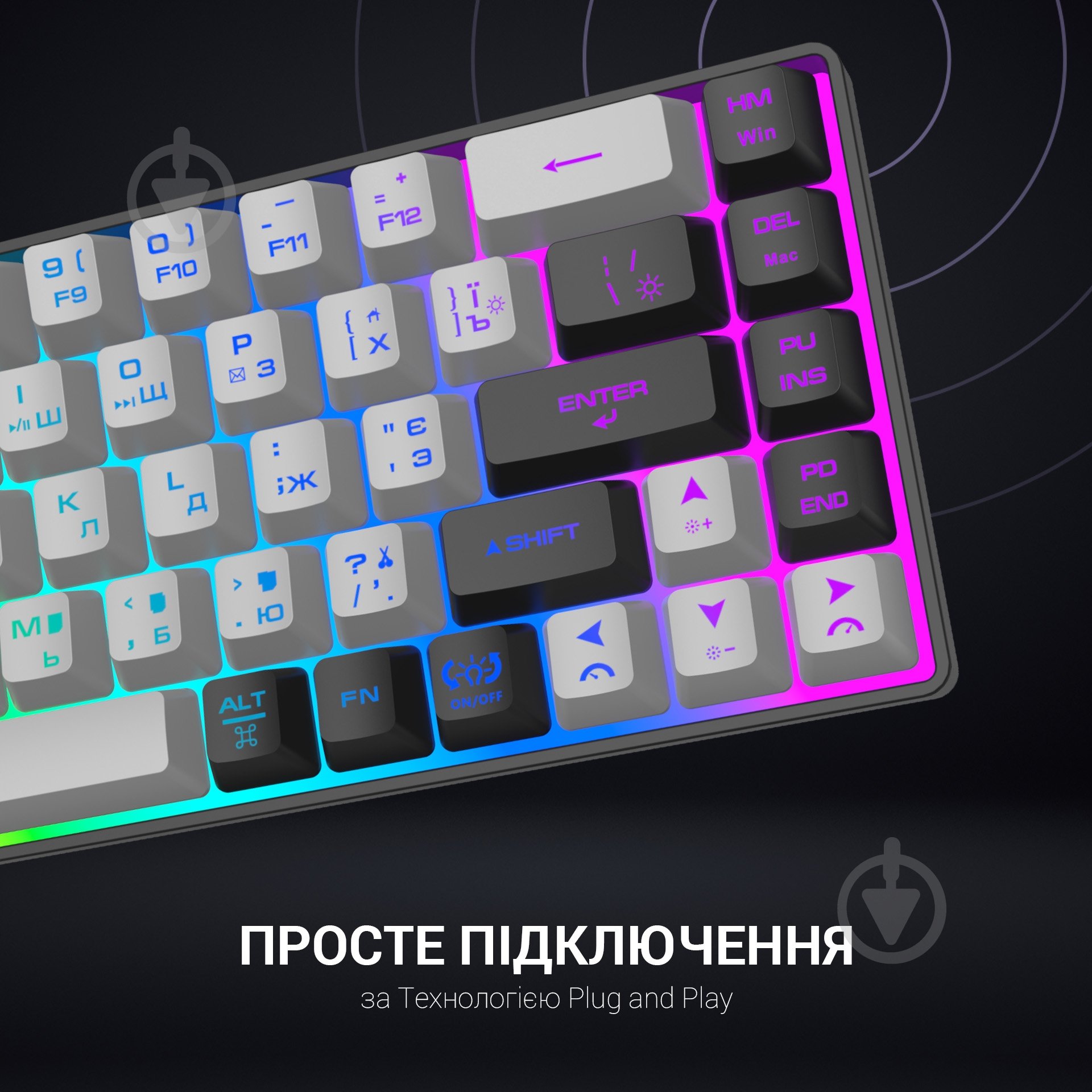 Клавіатура бездротова GamePro GK935 USB (GK935) black/grey - фото 8