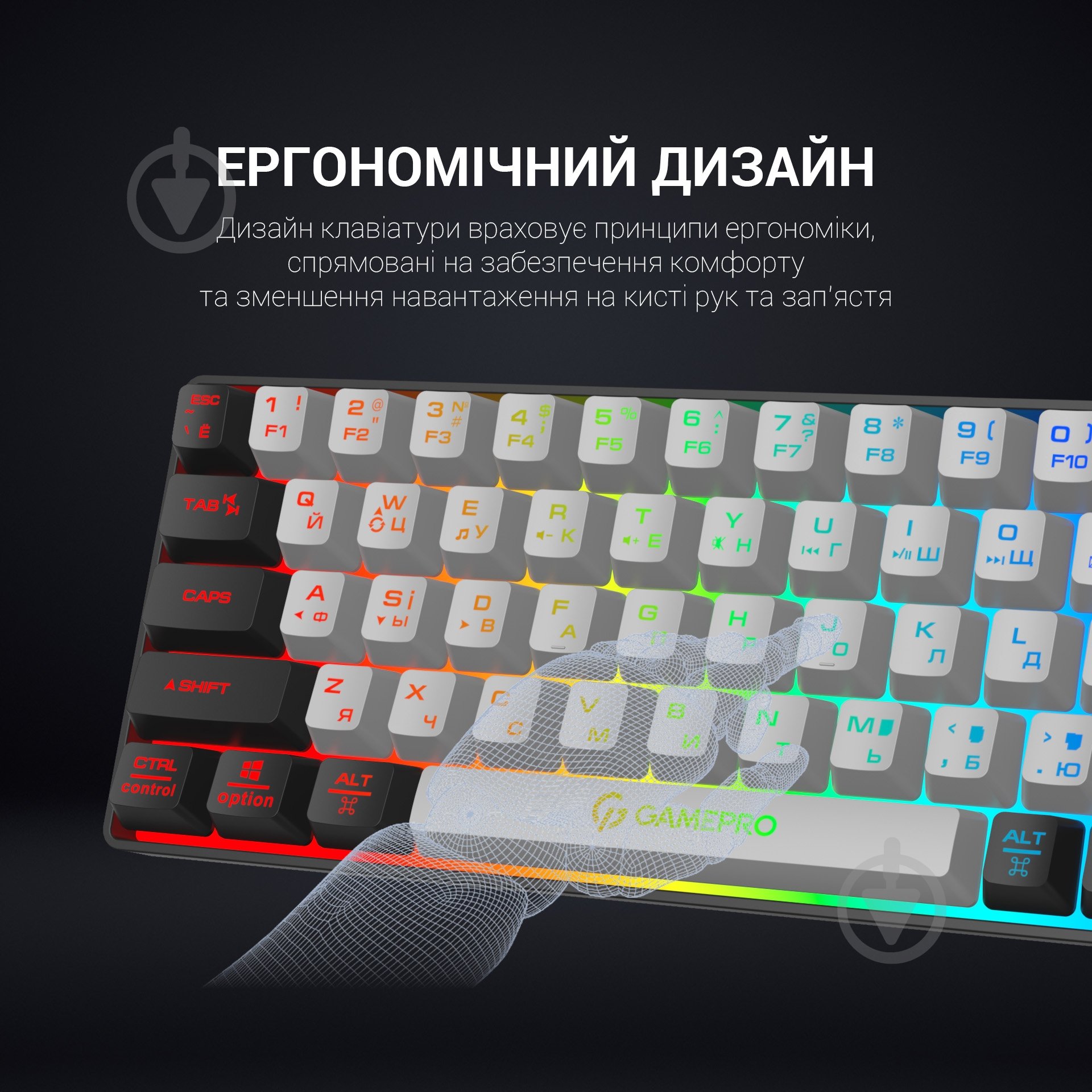 Клавіатура бездротова GamePro GK935 USB (GK935) black/grey - фото 6