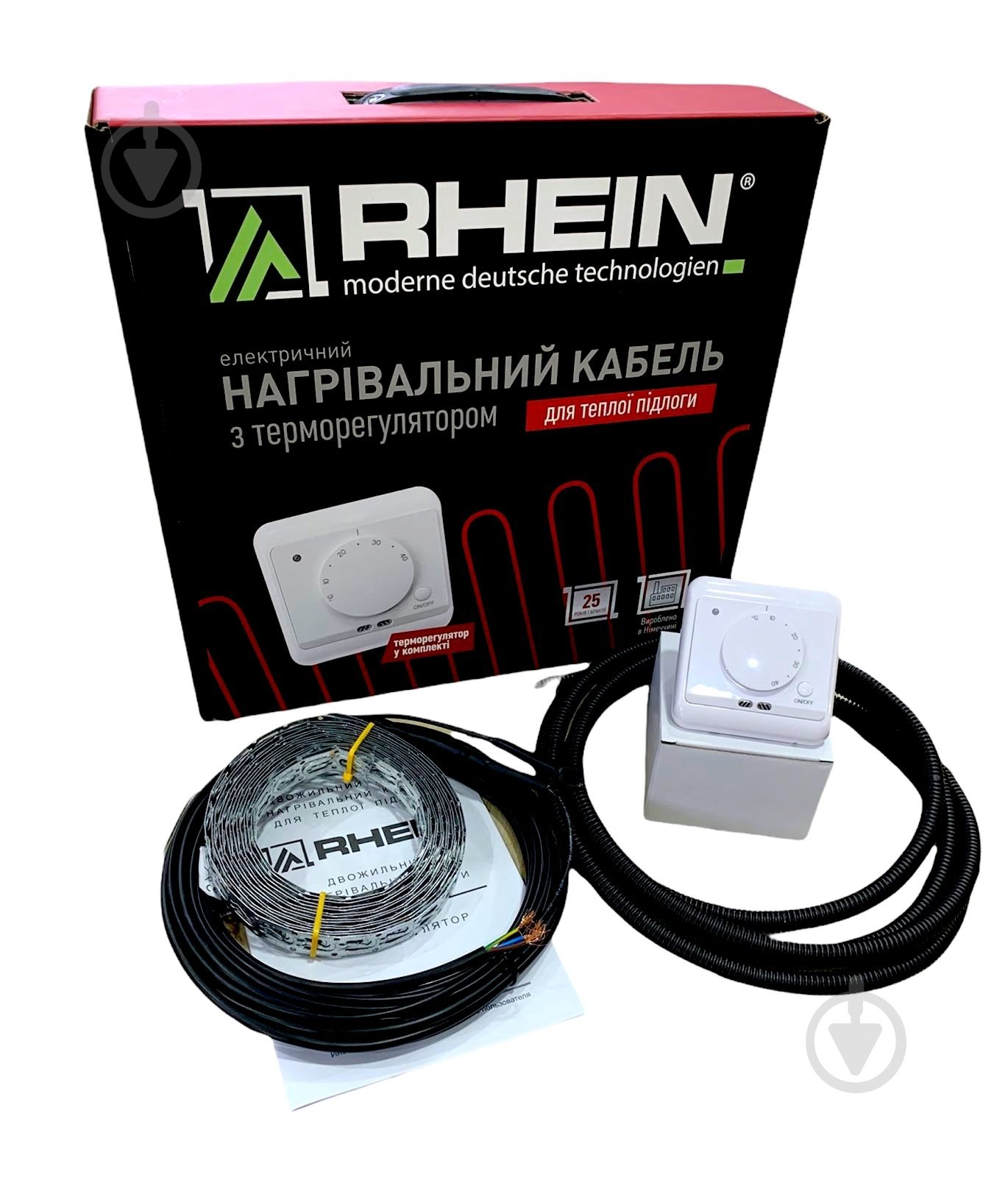 Нагрівальний кабель Rhein 125/375 W 1,9 - 3 кв.м + терморегулятор - фото 1