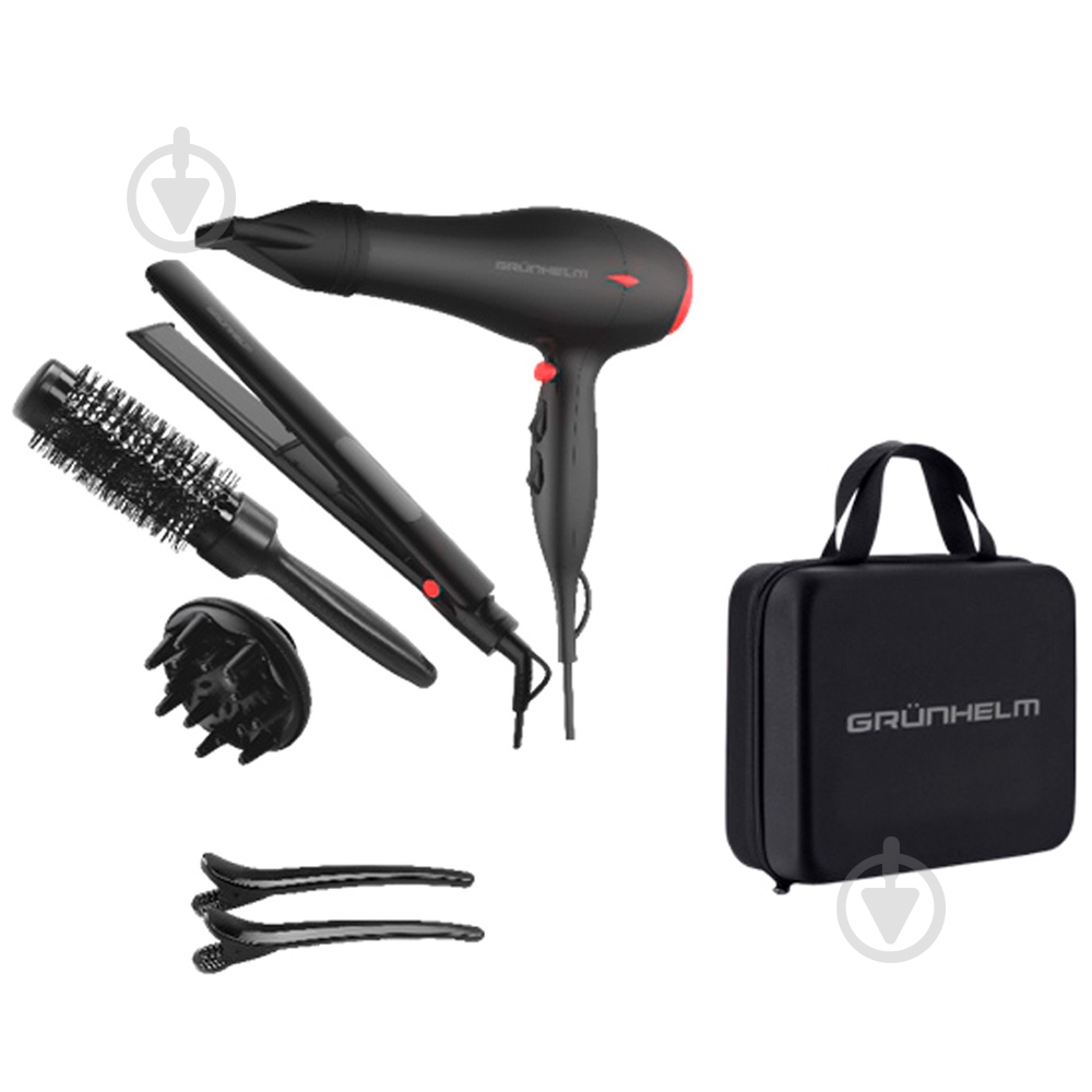 Набор фен + выпрямитель Grunhelm GHD-502SEV - фото 1