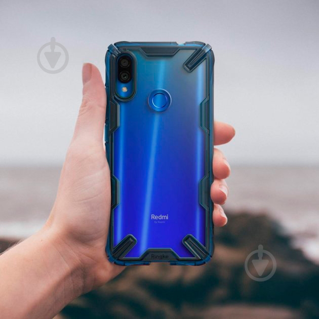 Чохол Ringke Fusion X Space Blue для Xiaomi Redmi Note 7 - фото 5