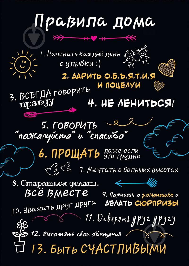 Картина Првила дома (рус.) А2 Posterclub - фото 1