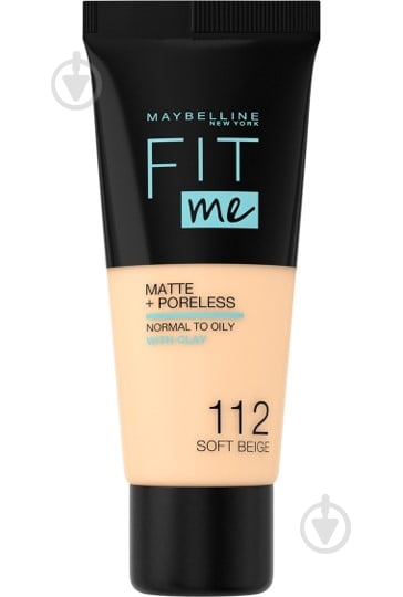 Крем тональний Maybelline New York Fit Me Matte and Poreless Foundation 112 Soft Beige 30 мл - фото 1
