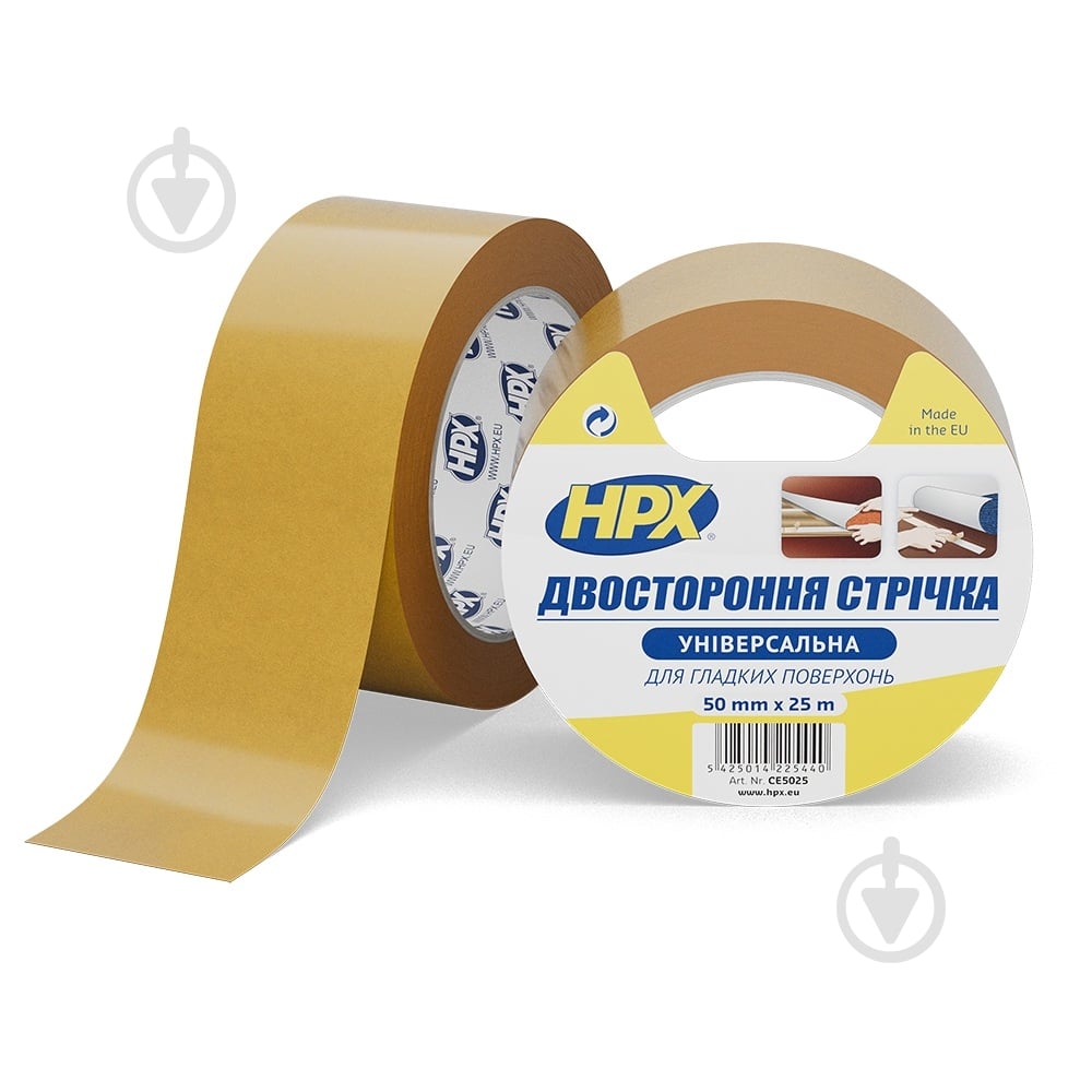 Двухсторонняя монтажная клеющая лента HPX для гладких поверхностей 50 мм х 25 м (CE5025) - фото 1 Двухсторонняя монтажная клеющая лента HPX для гладких поверхностей 50 мм х 25 м (CE5025) - фото 1
