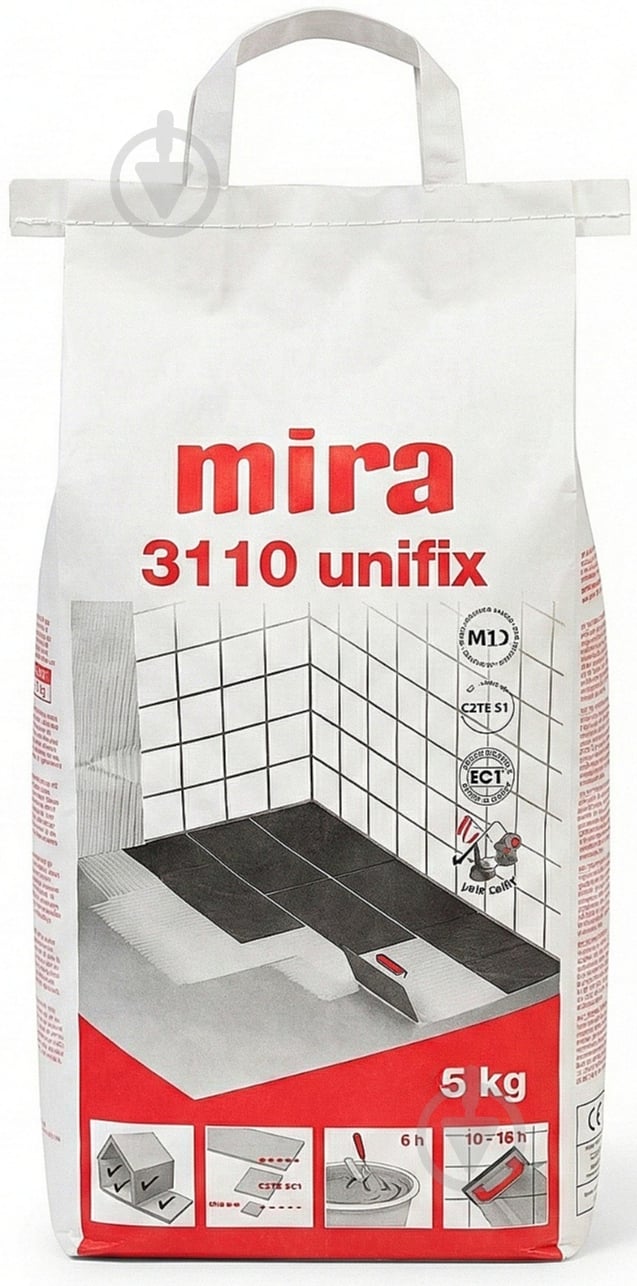 Клей для плитки Mira 3110 Unifix 5 кг - фото 1