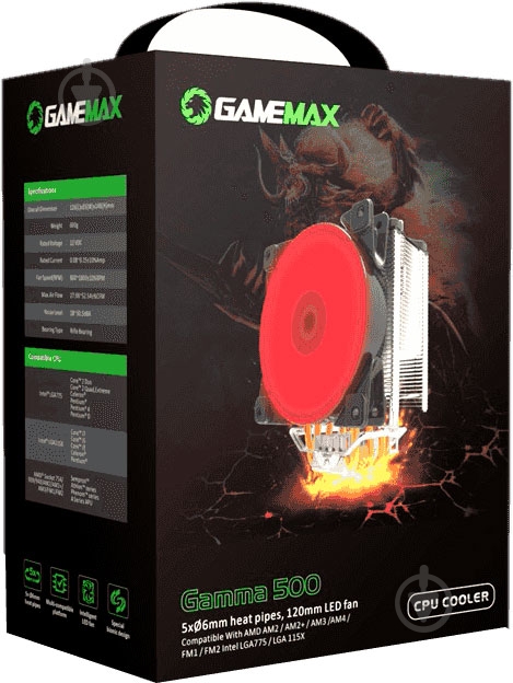 Процессорный кулер GameMax Gamma 500-Red - фото 8