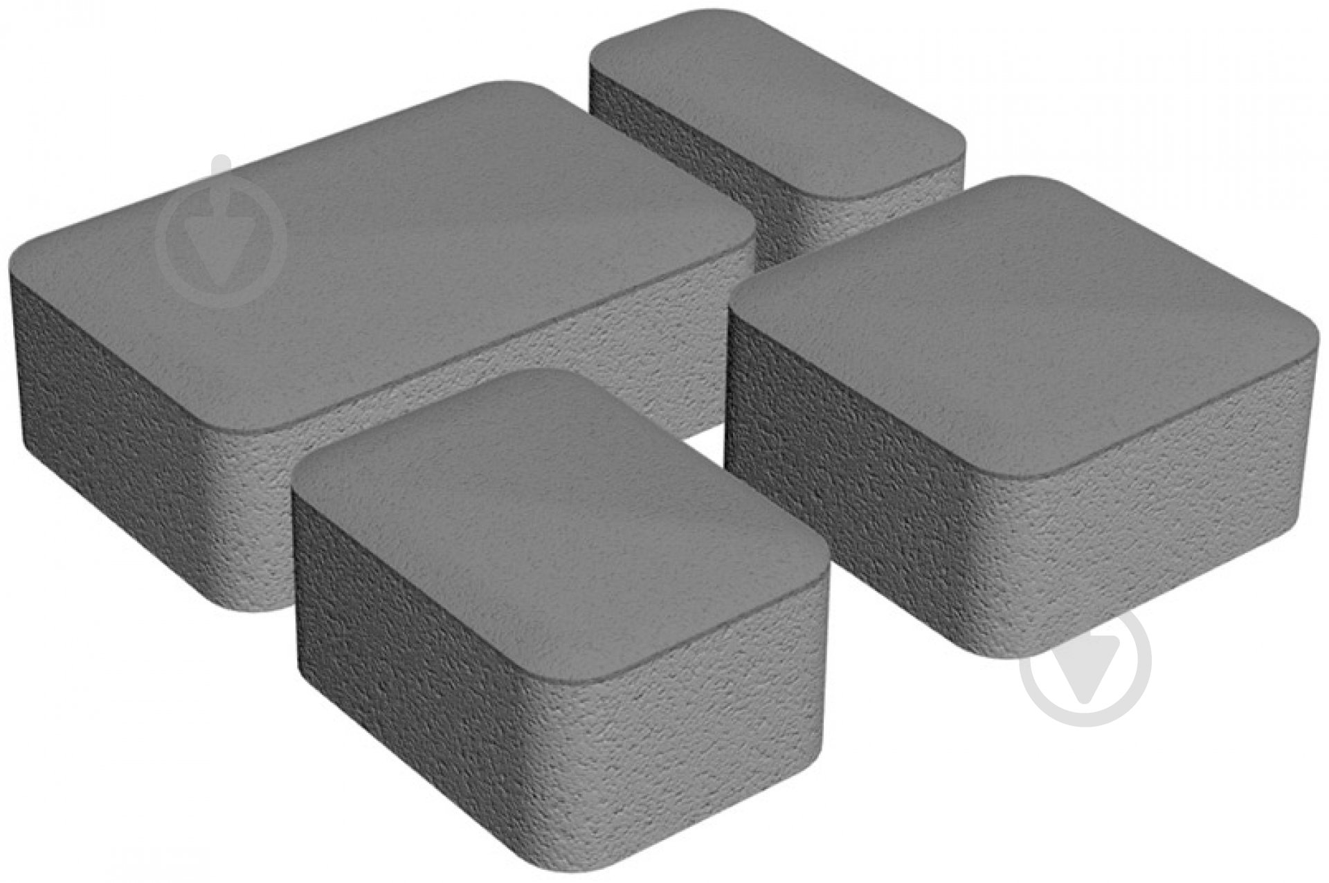 Тротуарная плитка Золотий Мандарин Старый город 4 элемента 200x240 мм серый - фото 1