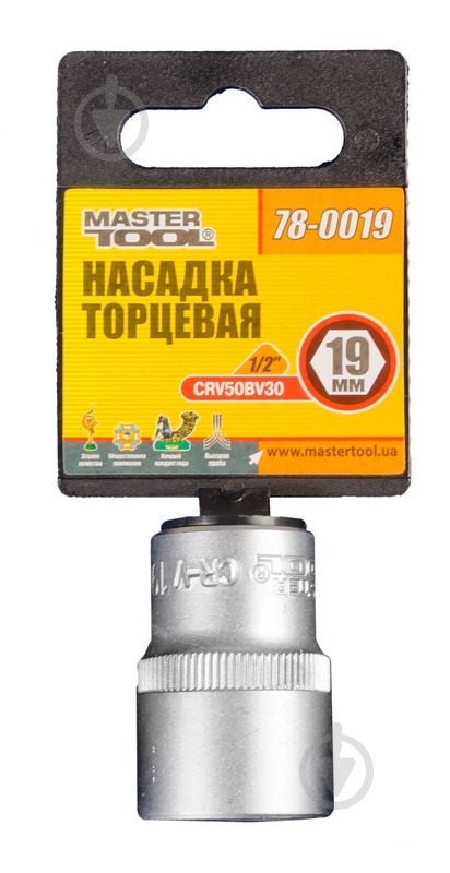 Насадка торцева 6-гранна подовжена 1/2" 19 мм CRV MasterTool 1 шт. 78-0019 - фото 2 Насадка торцева 6-гранна подовжена 1/2" 19 мм CRV MasterTool 1 шт. 78-0019 - фото 2