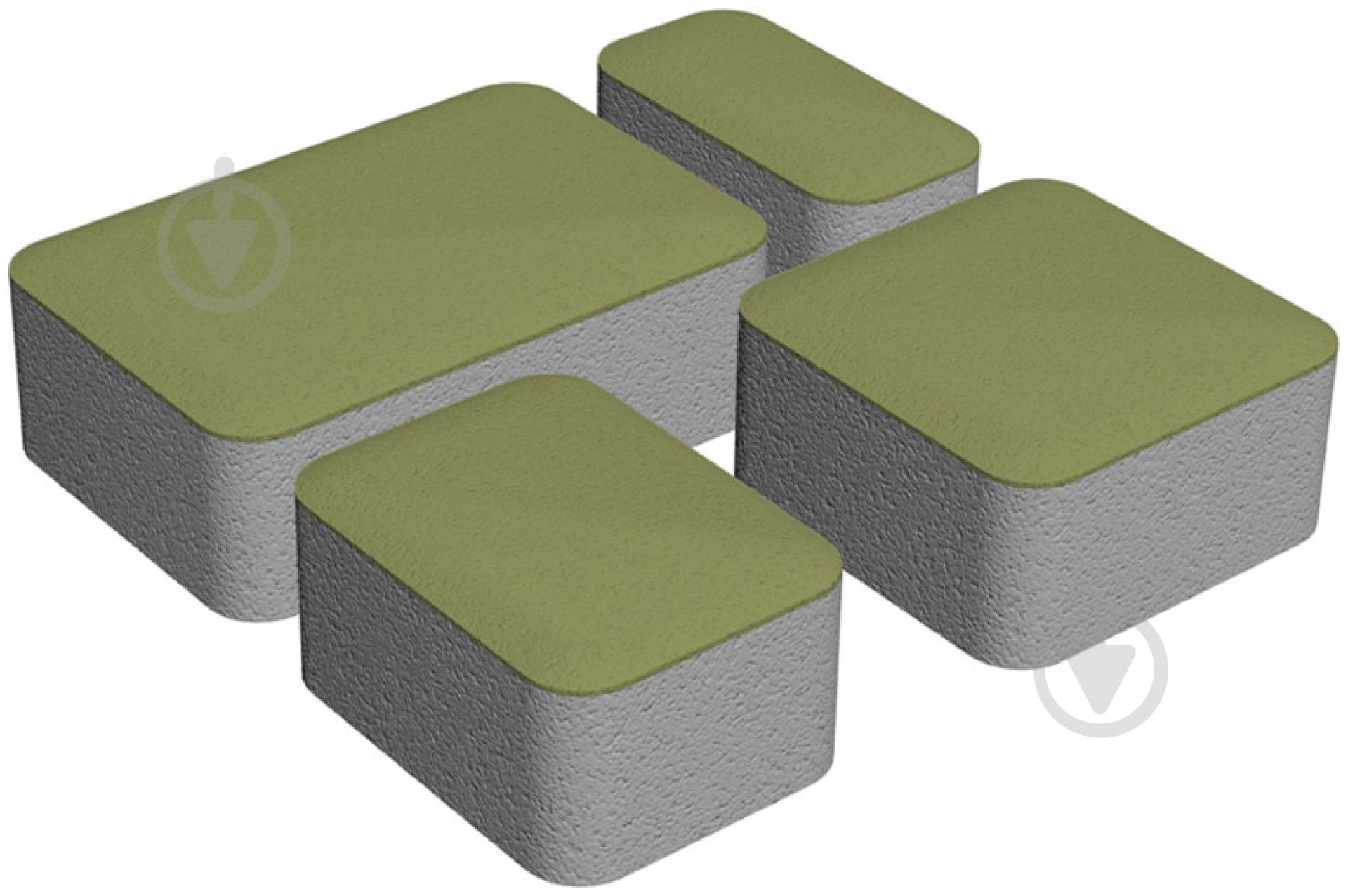 Тротуарная плитка Золотий Мандарин Старый город 4 элемента 200x240 мм горчичный - фото 1