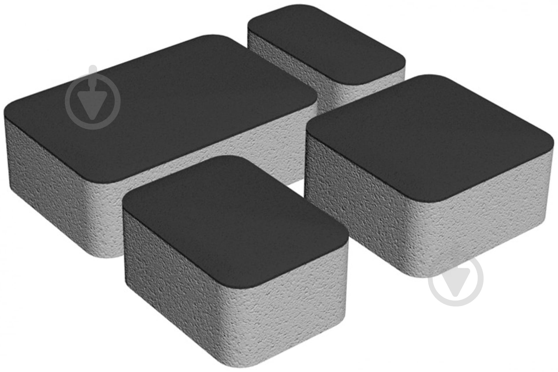 Тротуарная плитка Золотий Мандарин Старый город 4 элемента 200x240 мм черный - фото 1