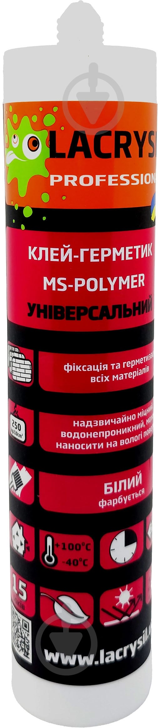 Клей-герметик Lacrysil монтажний на основі МС-полімерів 400 г білий - фото 2