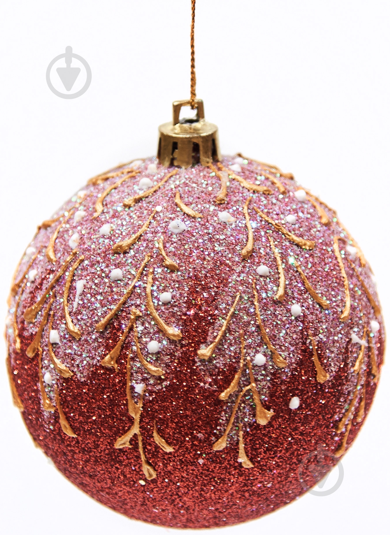 Шар новогодний Крилья красный - фото 1