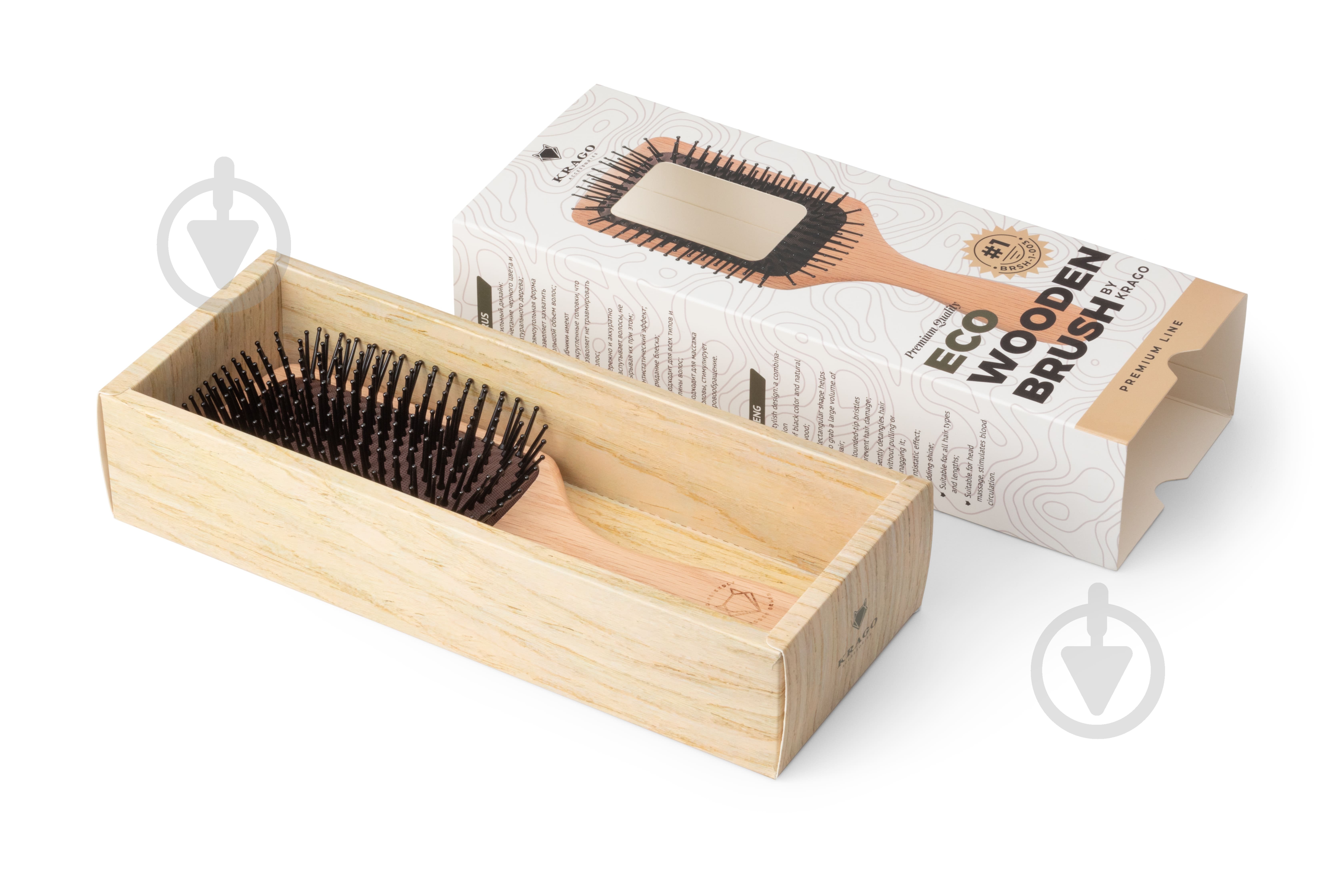 Щетка для волос KRAGO деревянная Eco brsh-1-003 дерево - фото 8