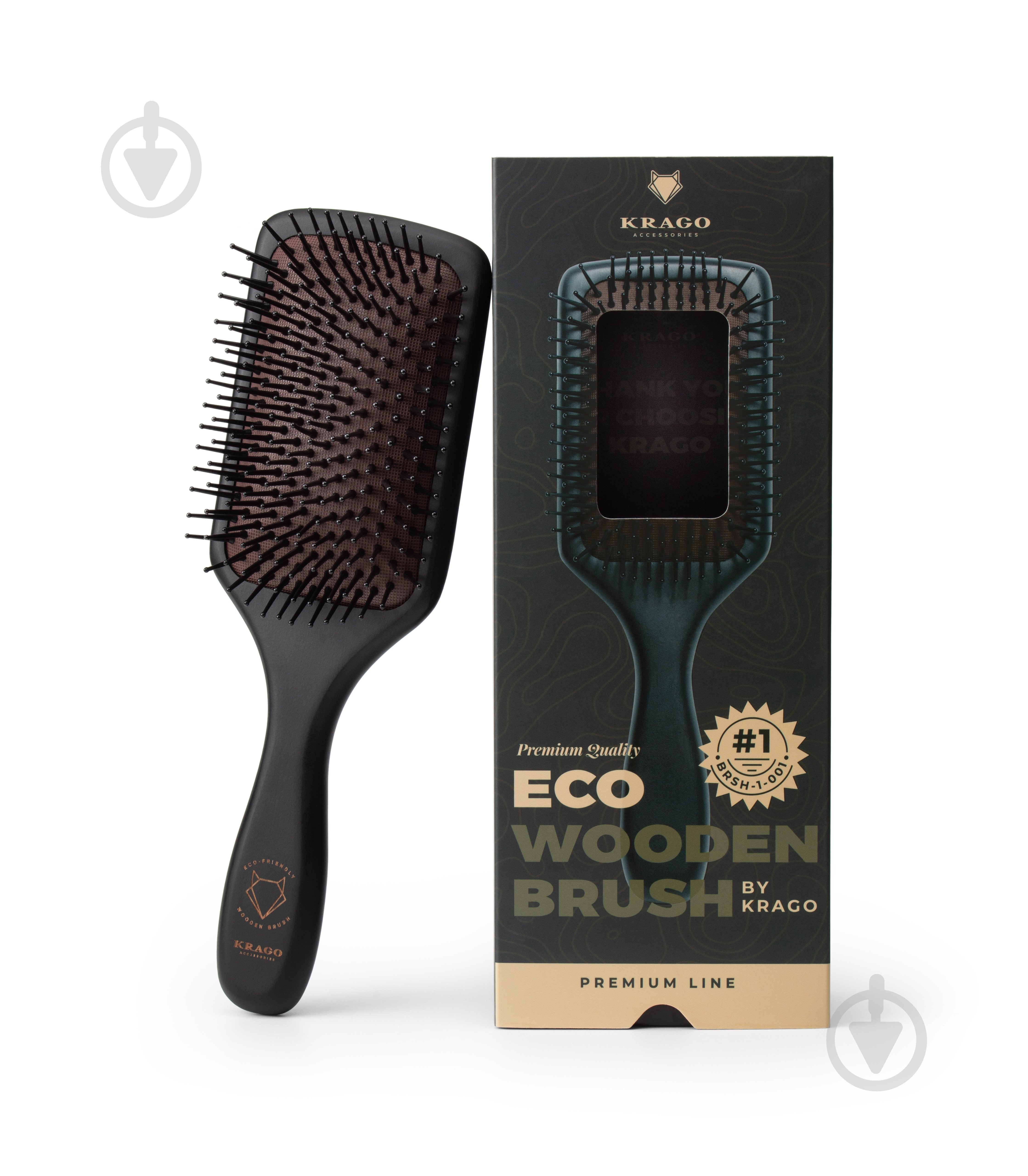Щетка для волос KRAGO деревянная Eco brsh-1-004 черный - фото 1