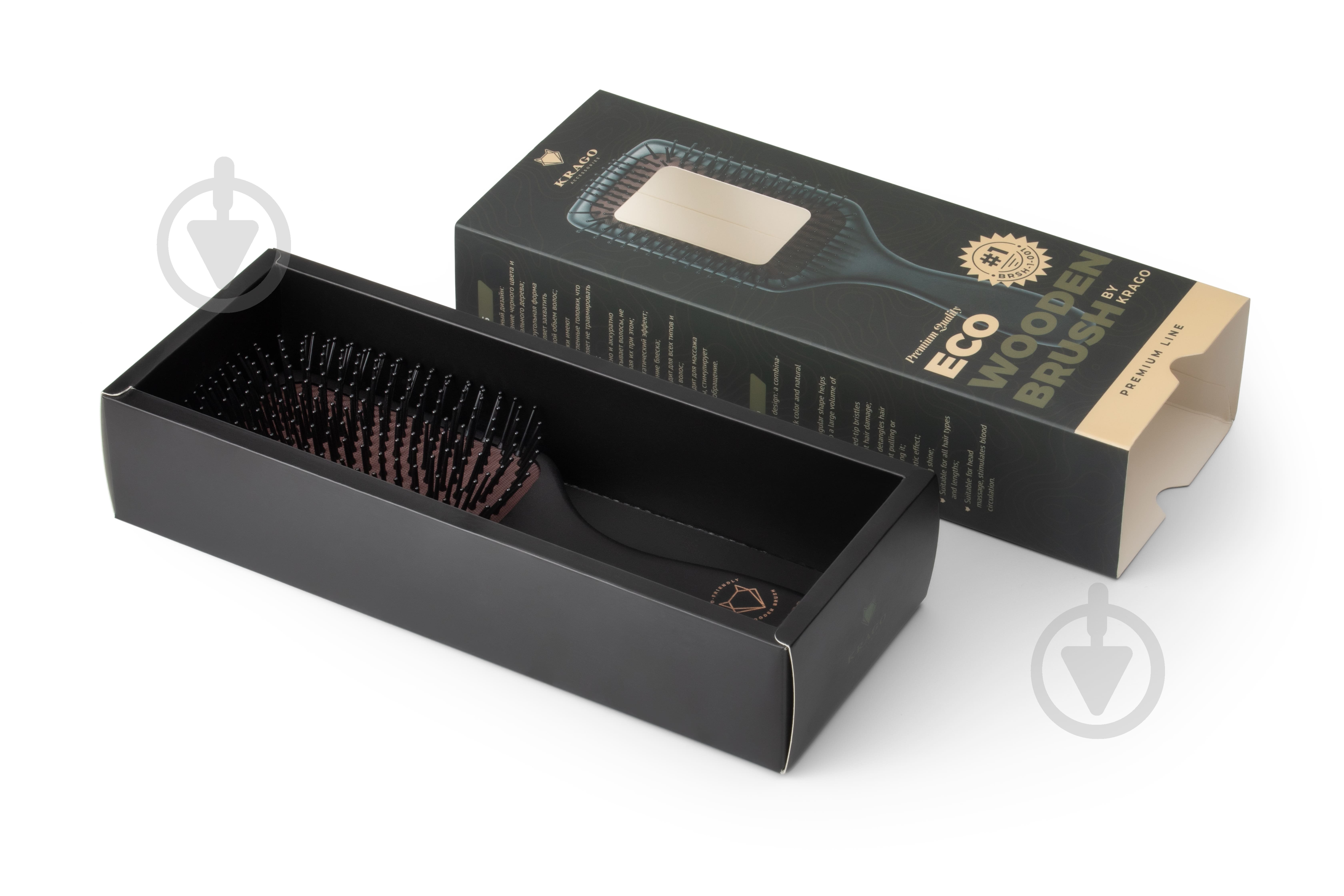 Щетка для волос KRAGO деревянная Eco brsh-1-004 черный - фото 8