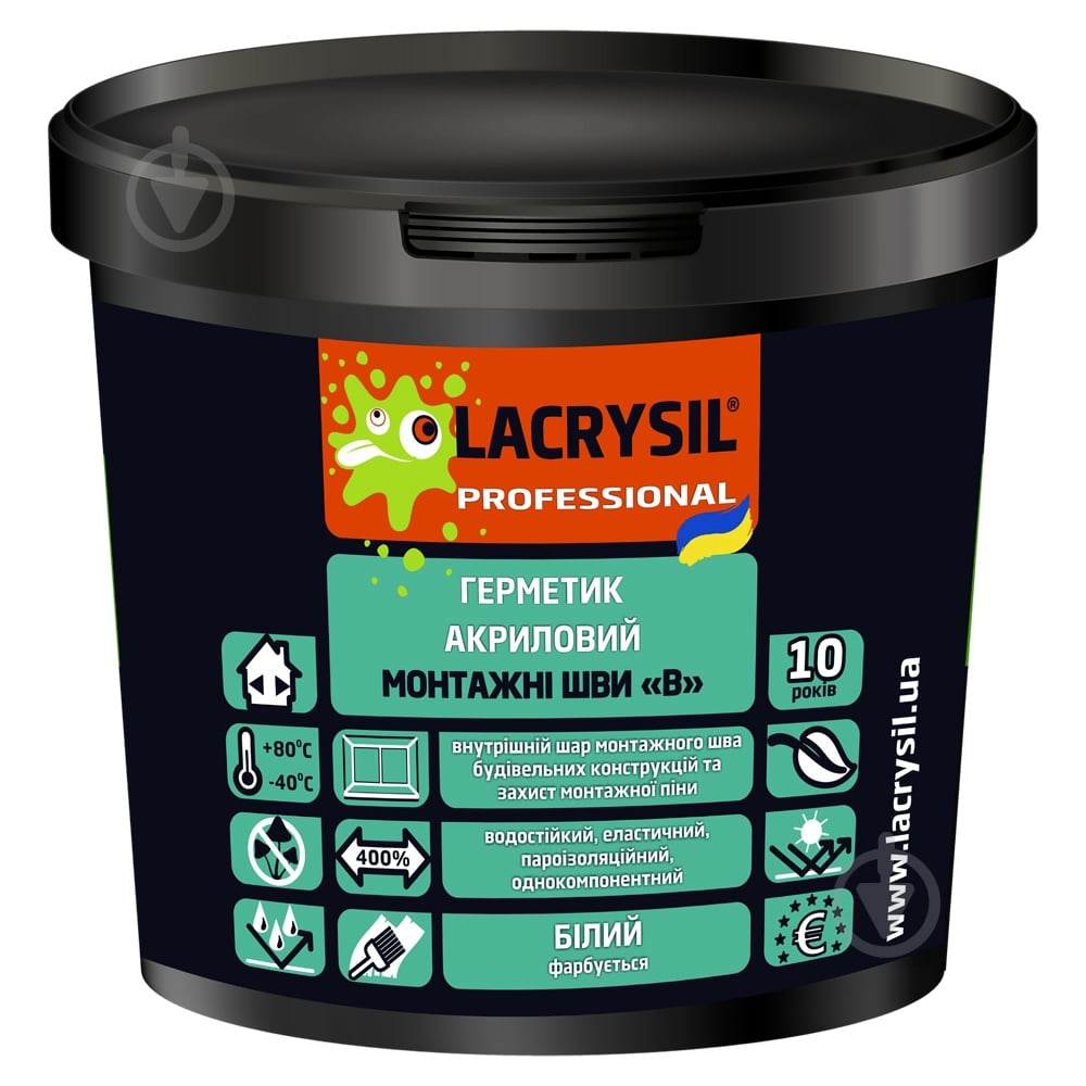 Герметик для швів Lacrysil всередині приміщень В білий 1,2 кг - фото 1