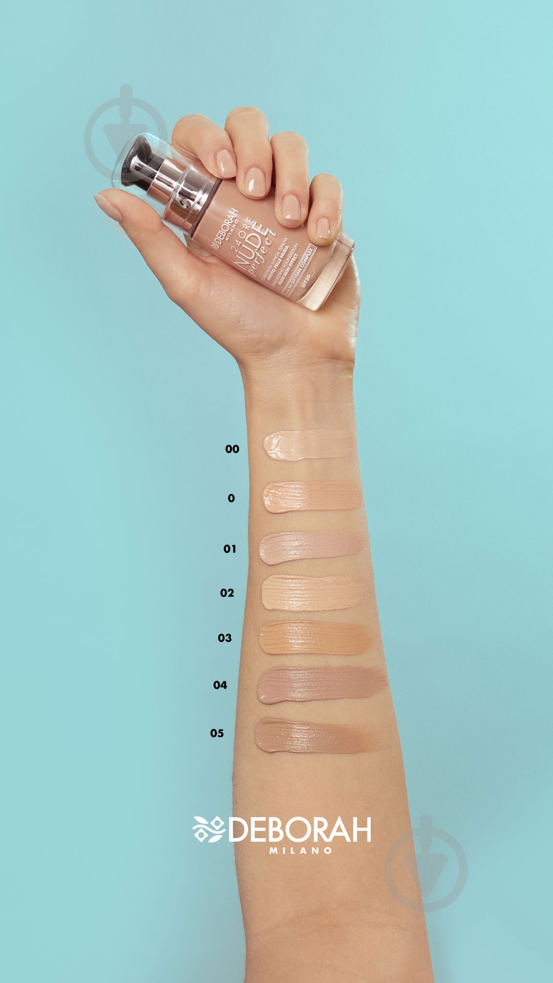 Тональная основа DEBORAH 24ORE Nude Perfect 3.2 Hazelnut 30 мл - фото 2