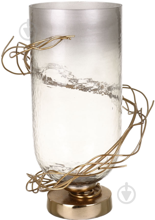 Ваза стеклянная PANACHE 24x34 см 34 см серо-золотая 30501 - фото 1