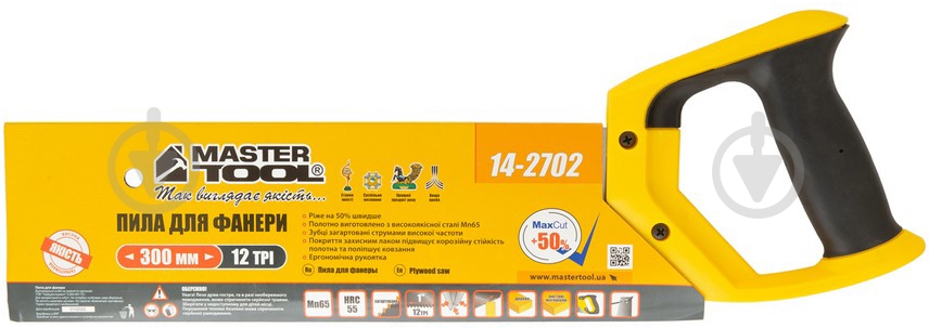 Пила по дереву 300 мм MasterTool 14-2702 12TPI MAX CUT - фото 3