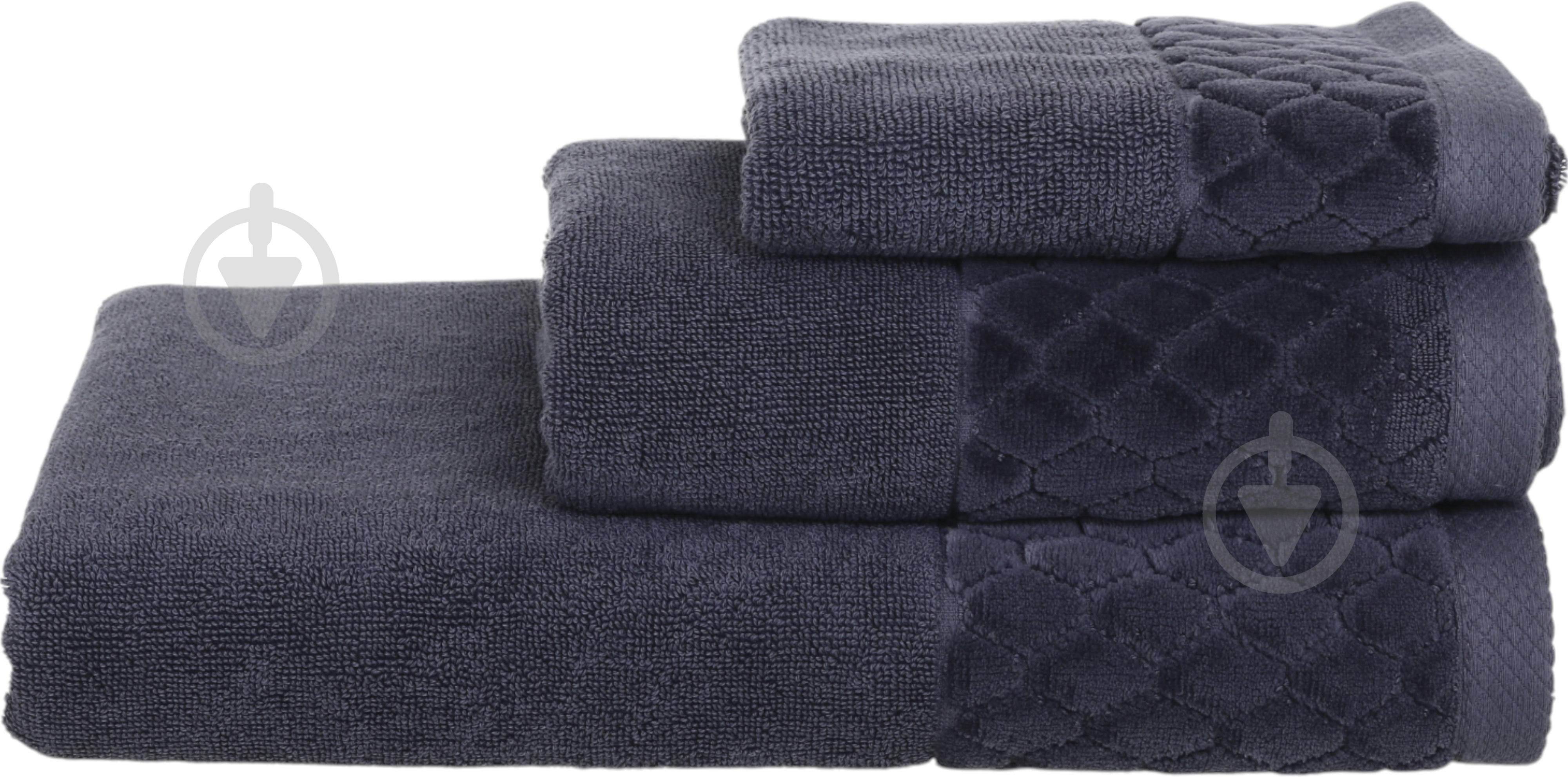 Полотенце махровое VELOUR CELLS 33x50 см антрацит La Nuit - фото 1