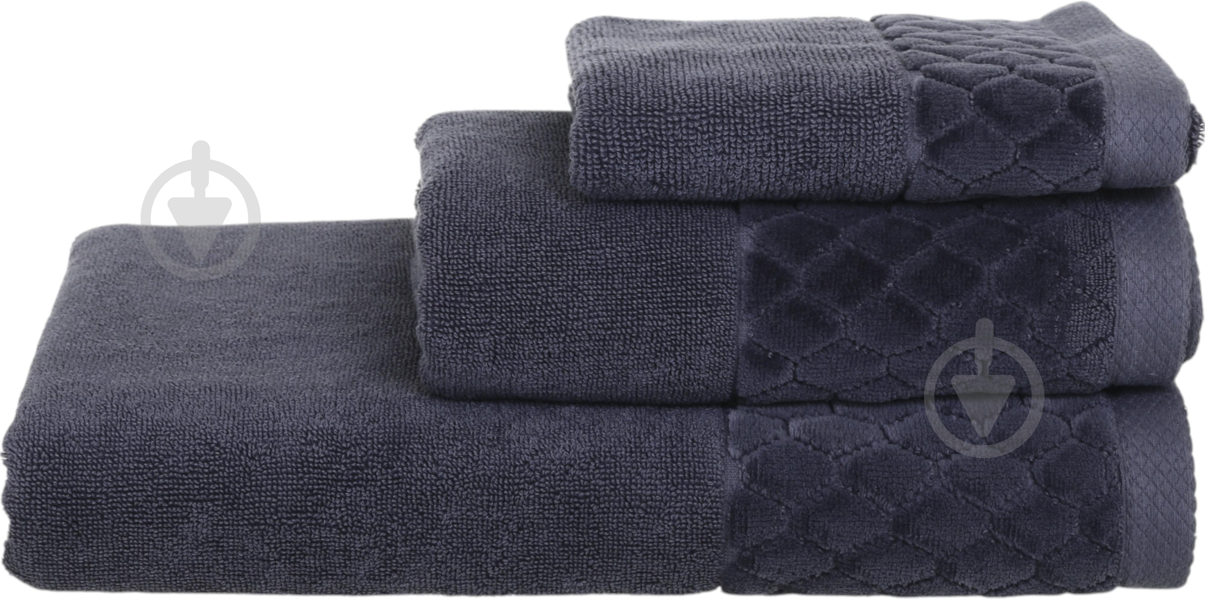 Полотенце махровое VELOUR CELLS 50x90 см антрацит La Nuit - фото 1