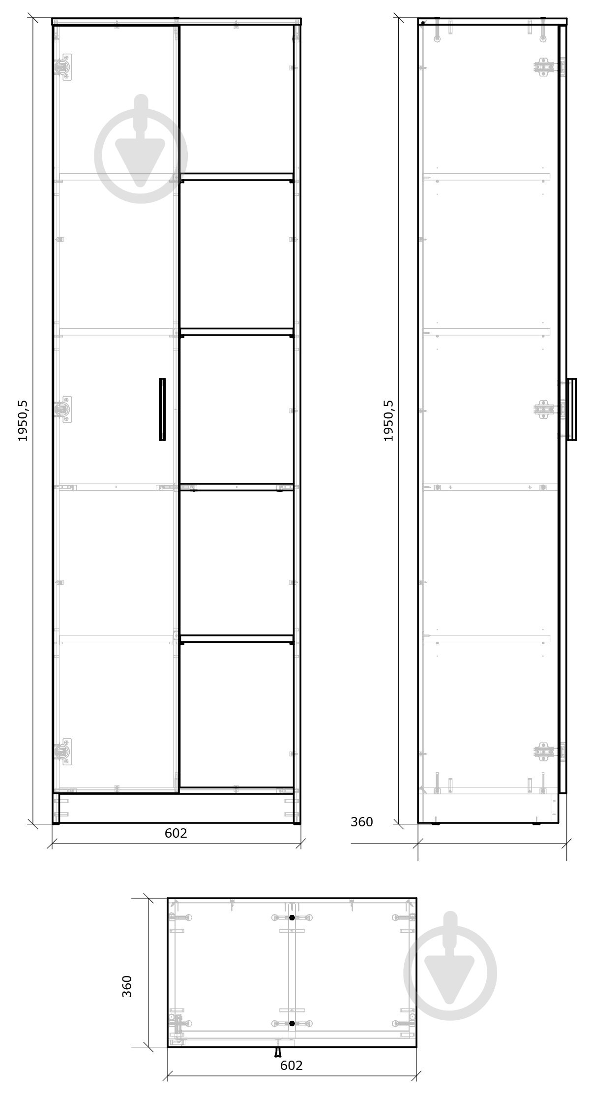 Книжкова шафа Грейд 7 1д відкрита Оптимал дуб сонома - фото 3