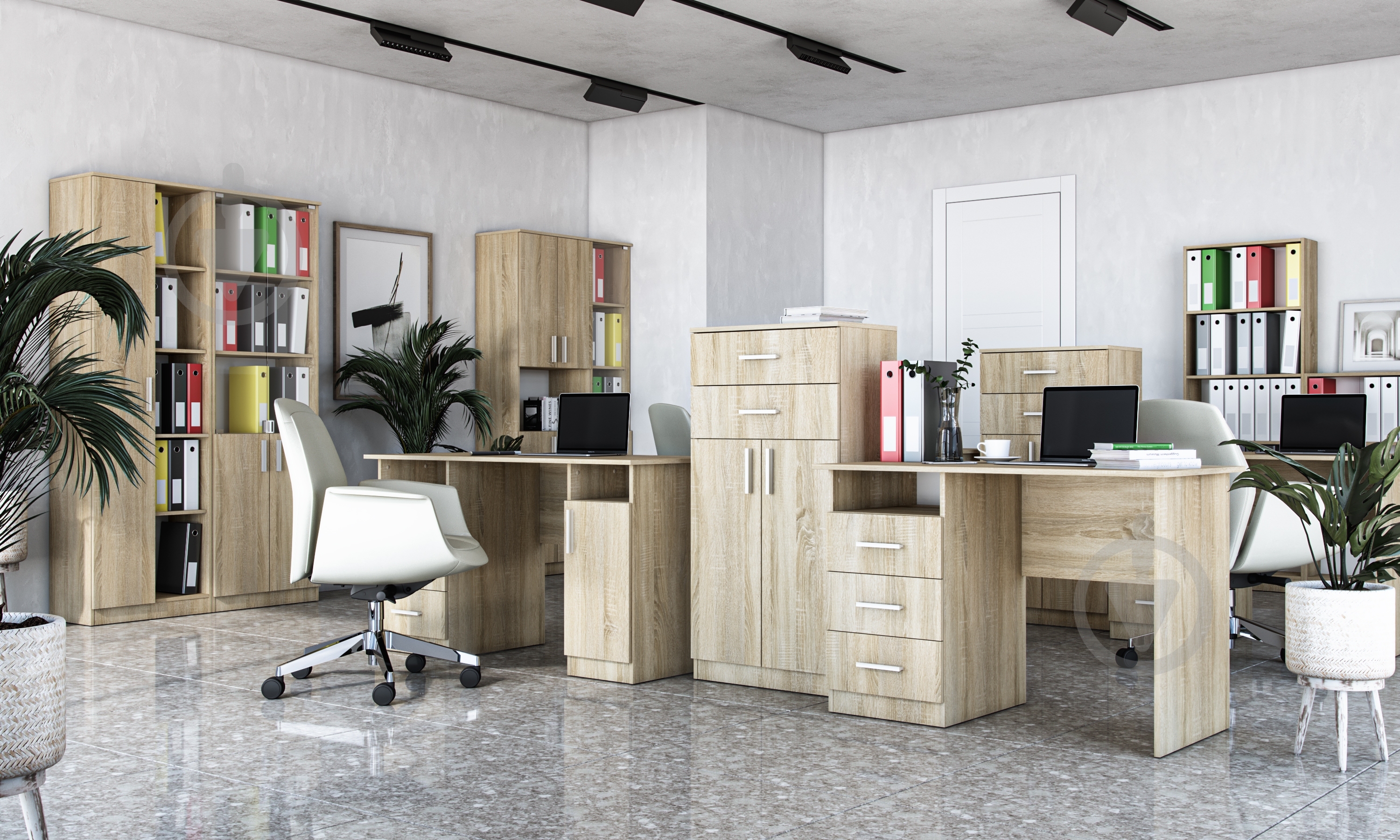 Книжный шкаф Грейд Оптимал 1 2д дуб сонома - фото 2