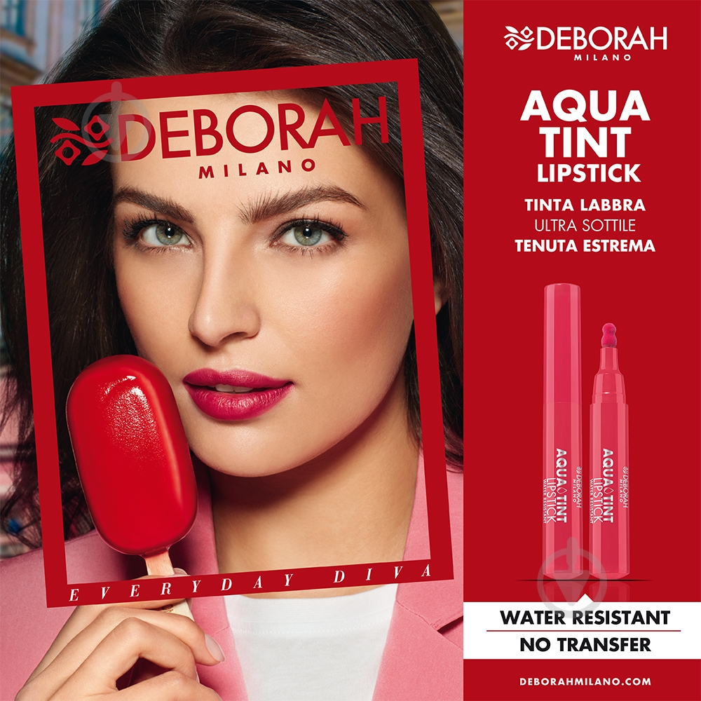 Тинт DEBORAH Aqua Lipstick 05 Deep Red 2,5 г - фото 3