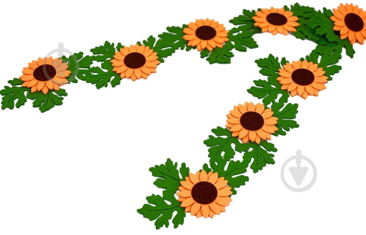 Декор из фетра Аплі Краплі Герлянда с подсолнухами 1м ДФ-52 6 мм 100*11 см multicolor - фото 1 Декор из фетра Аплі Краплі Герлянда с подсолнухами 1м ДФ-52 6 мм 100*11 см multicolor - фото 1