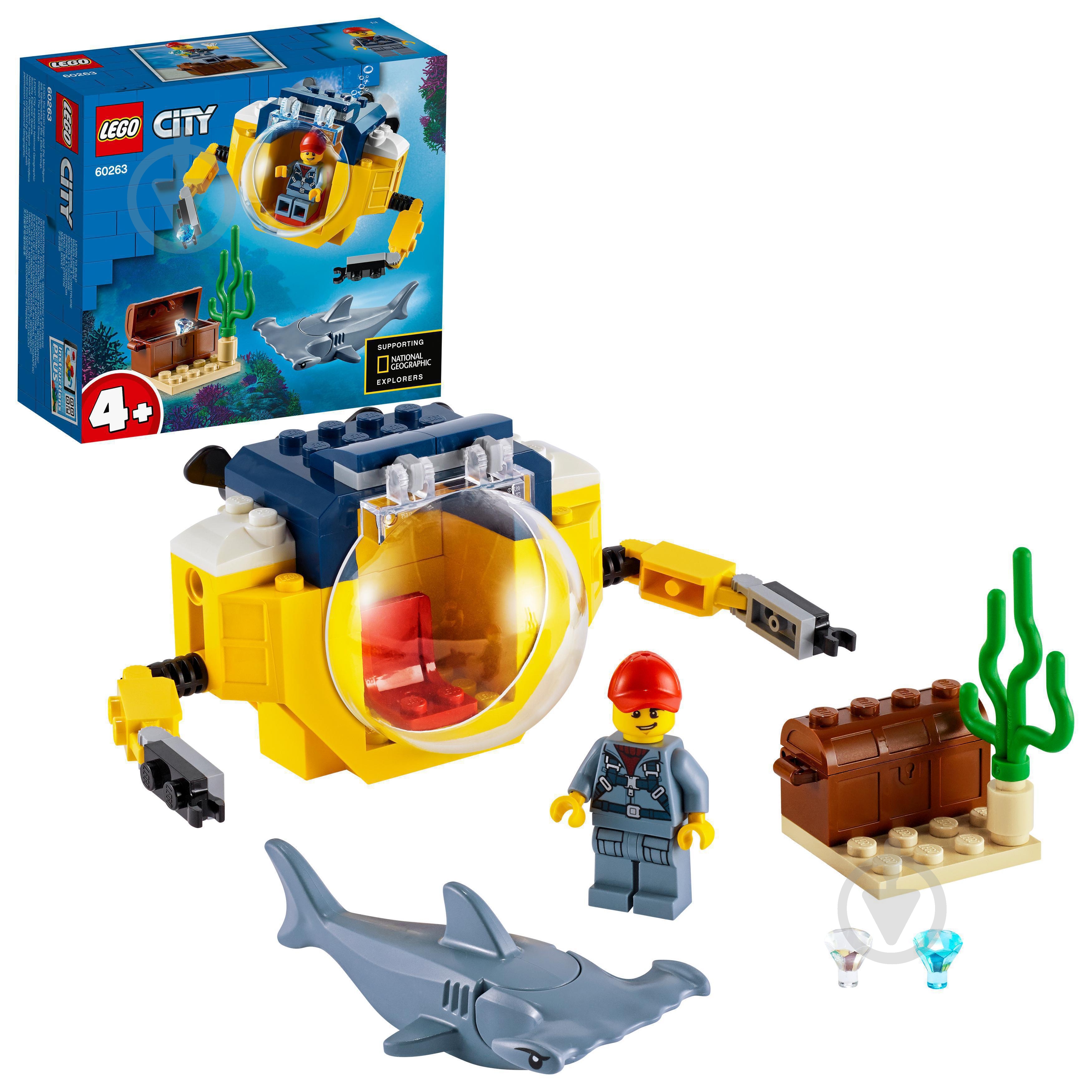 Конструктор LEGO City Океан: міні-субмарина 60263 - фото 2 Конструктор LEGO City Океан: міні-субмарина 60263 - фото 2