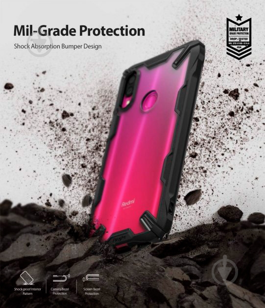 Чехол Ringke Fusion X Black для Xiaomi Redmi Note 7 - фото 6