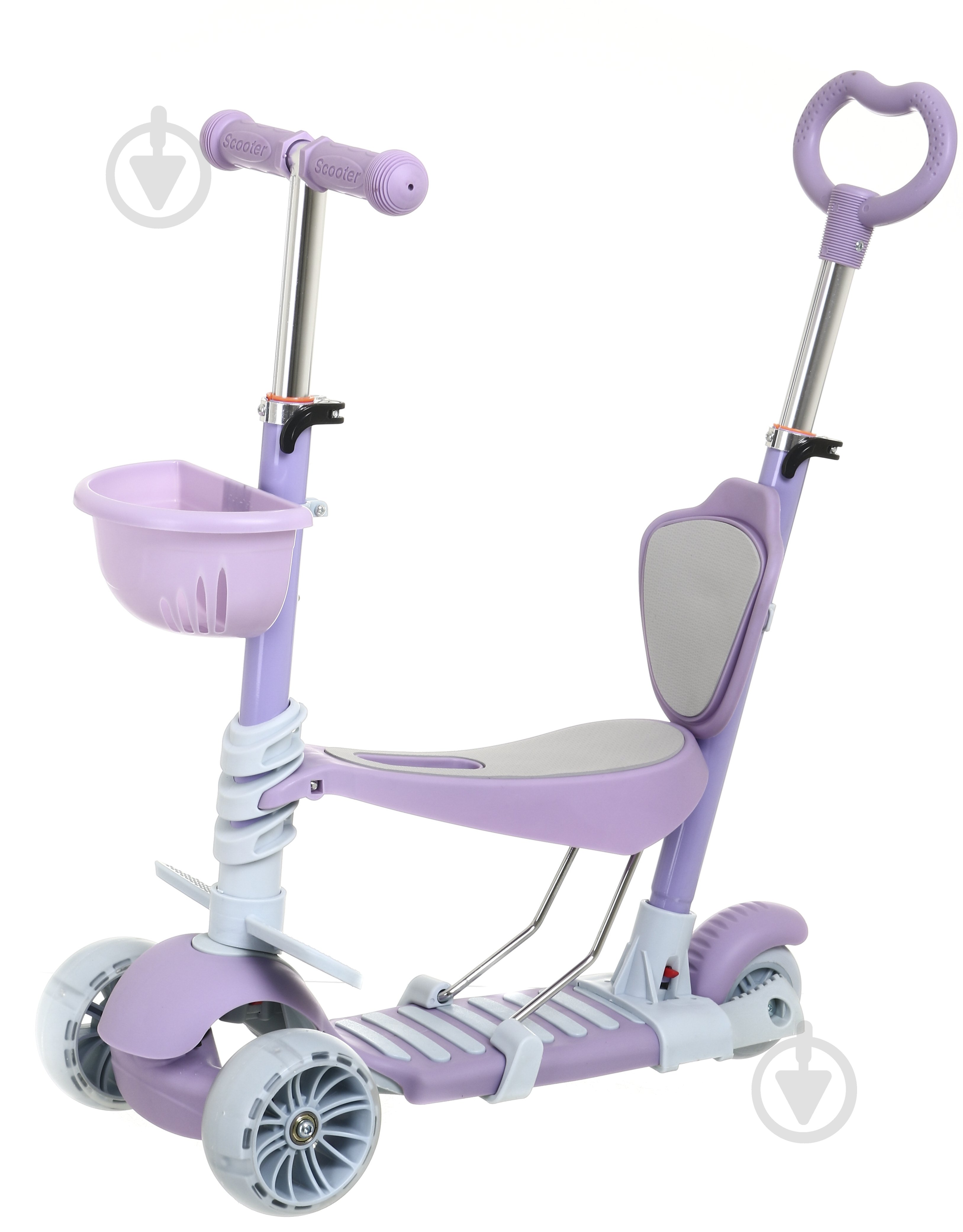 Самокат-трансформер Shantou 6 в 1 56x26x77-90 см бузковий KS 702-2 - фото 1