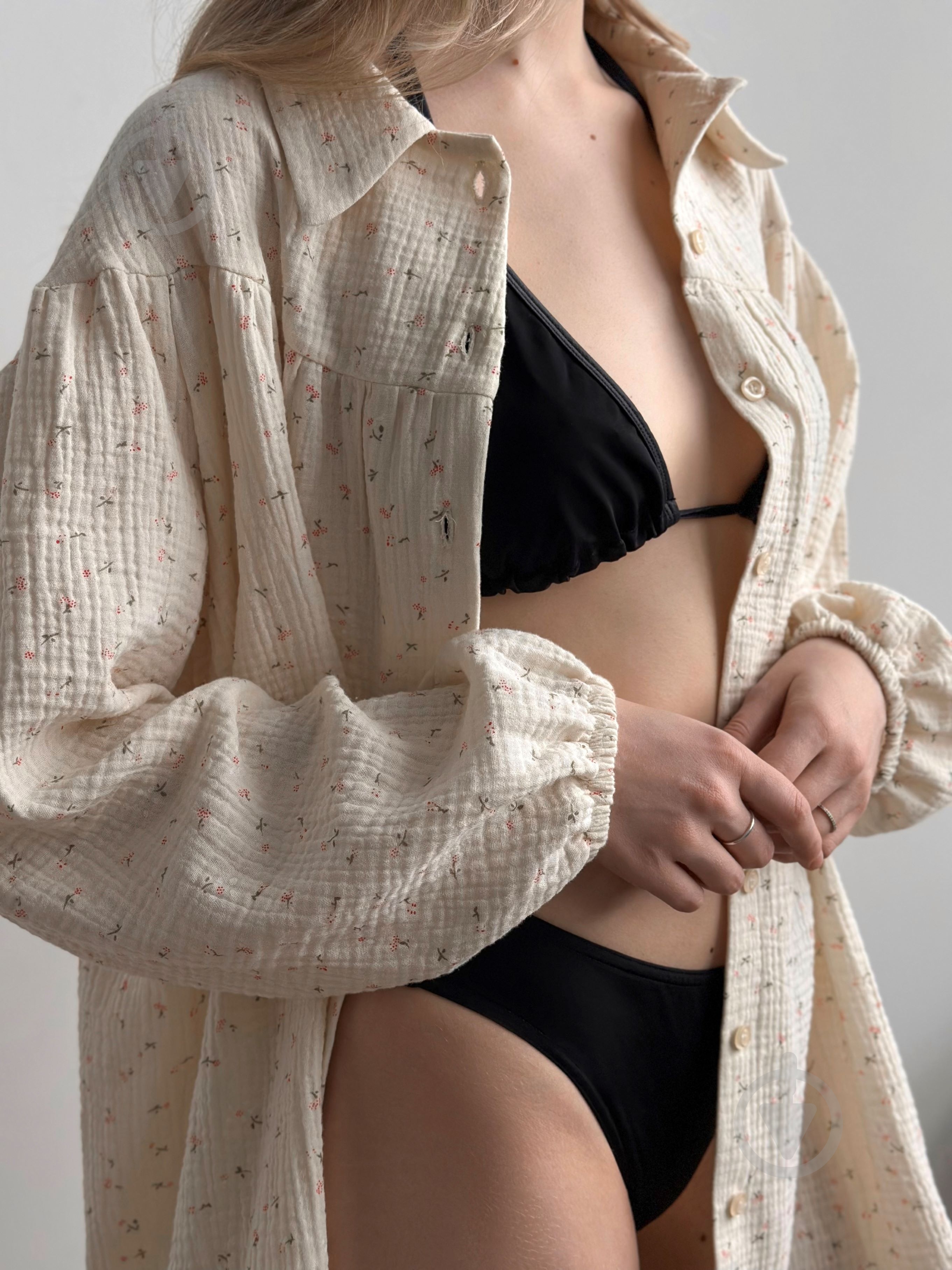 Рубашка MISO ромашка 15263 р. S ваниль - фото 3